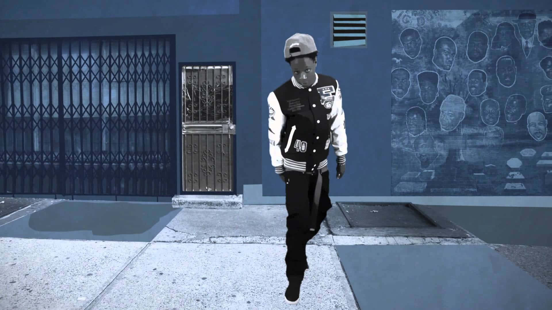 Unorthodox Man In Street Background