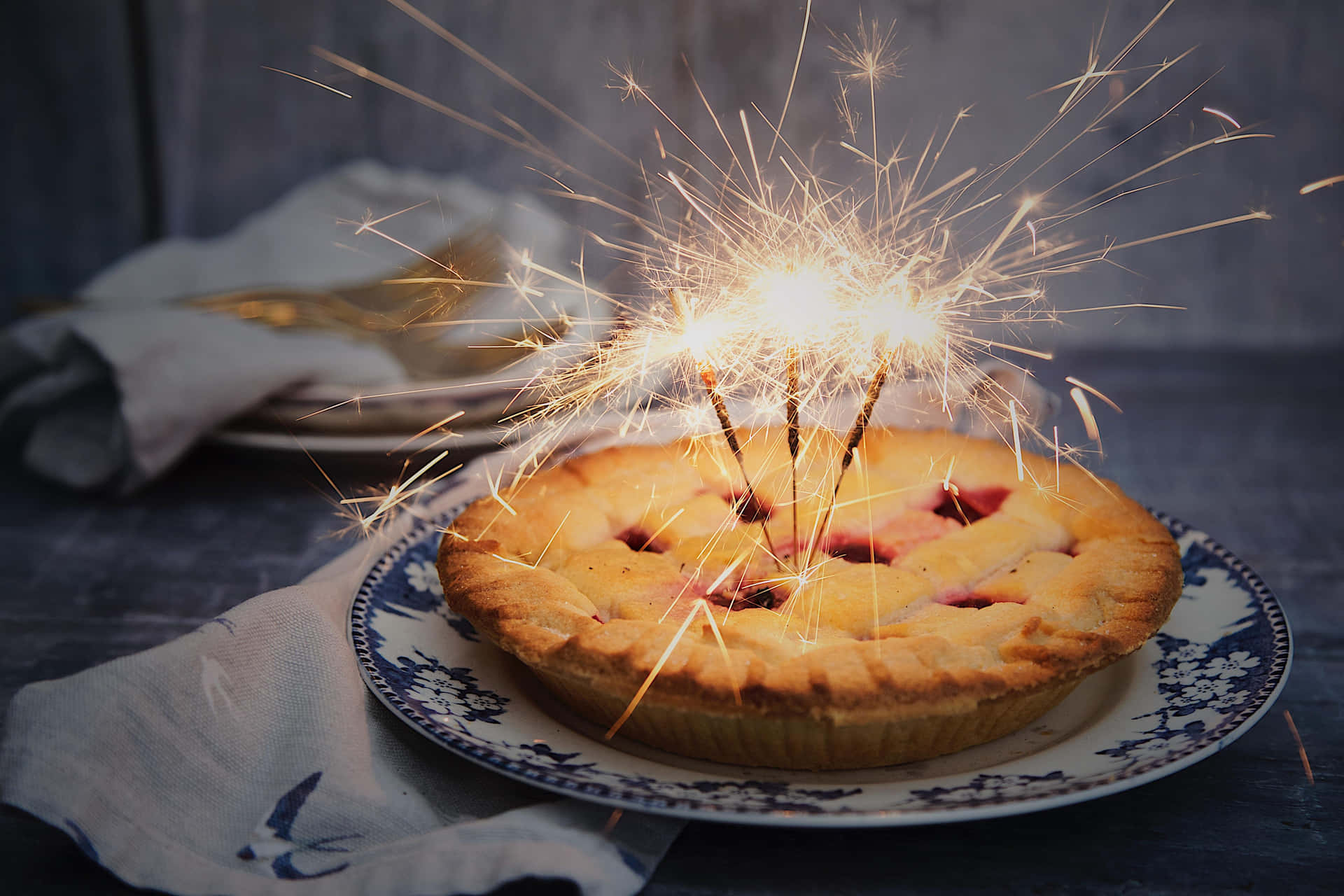Unorthodox Pie With Firecrackers Background