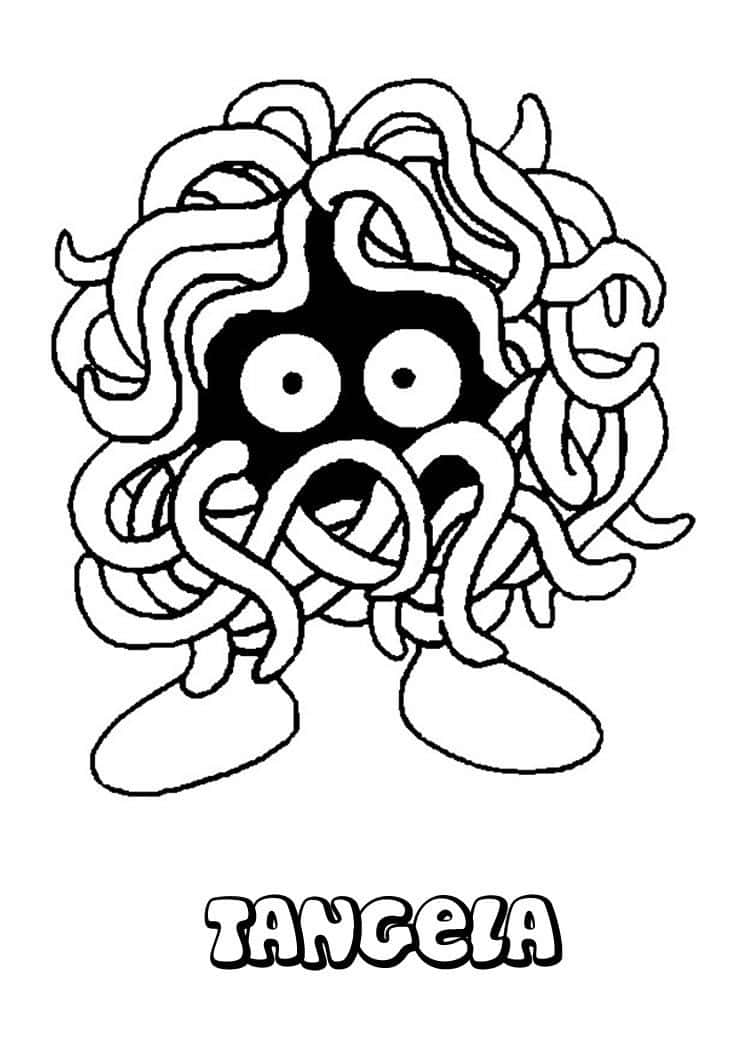 Unravel The Mystery Of Tangela – A Pokemon Line Art Background
