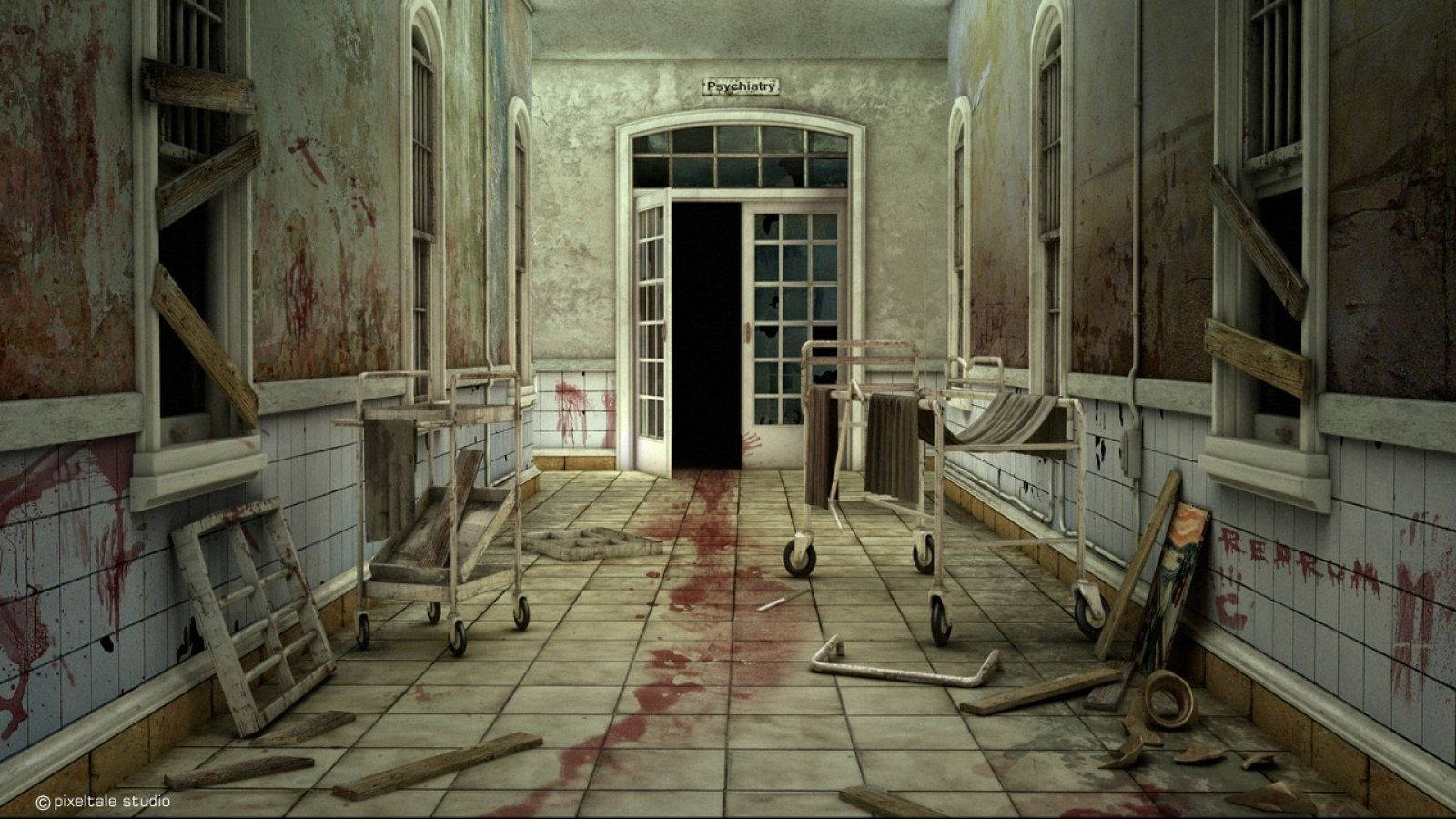 Unsettling View Of An Abandoned Hospital In Haphazard Condition Background