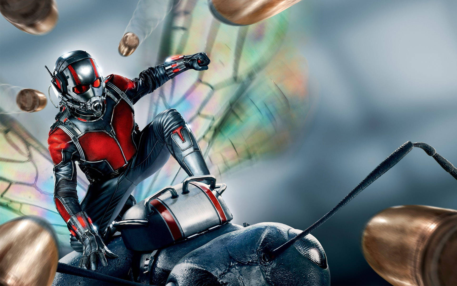 Unstoppable Ant-man Riding A Bullet Mid-air Background