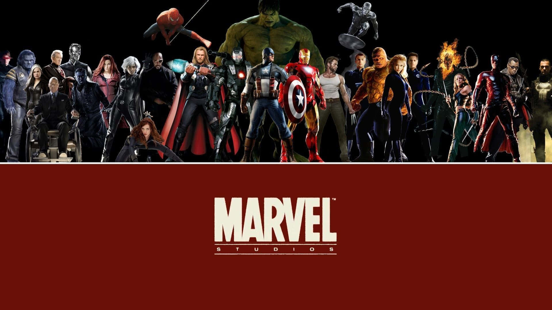 Unstoppable Marvel Squad In High-definition, Bursting Into Action Background