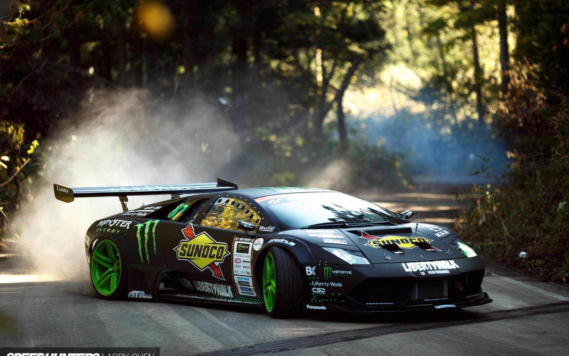 Unstoppable Power - Lamborghini Murcielago In High-octane Drift Action Background