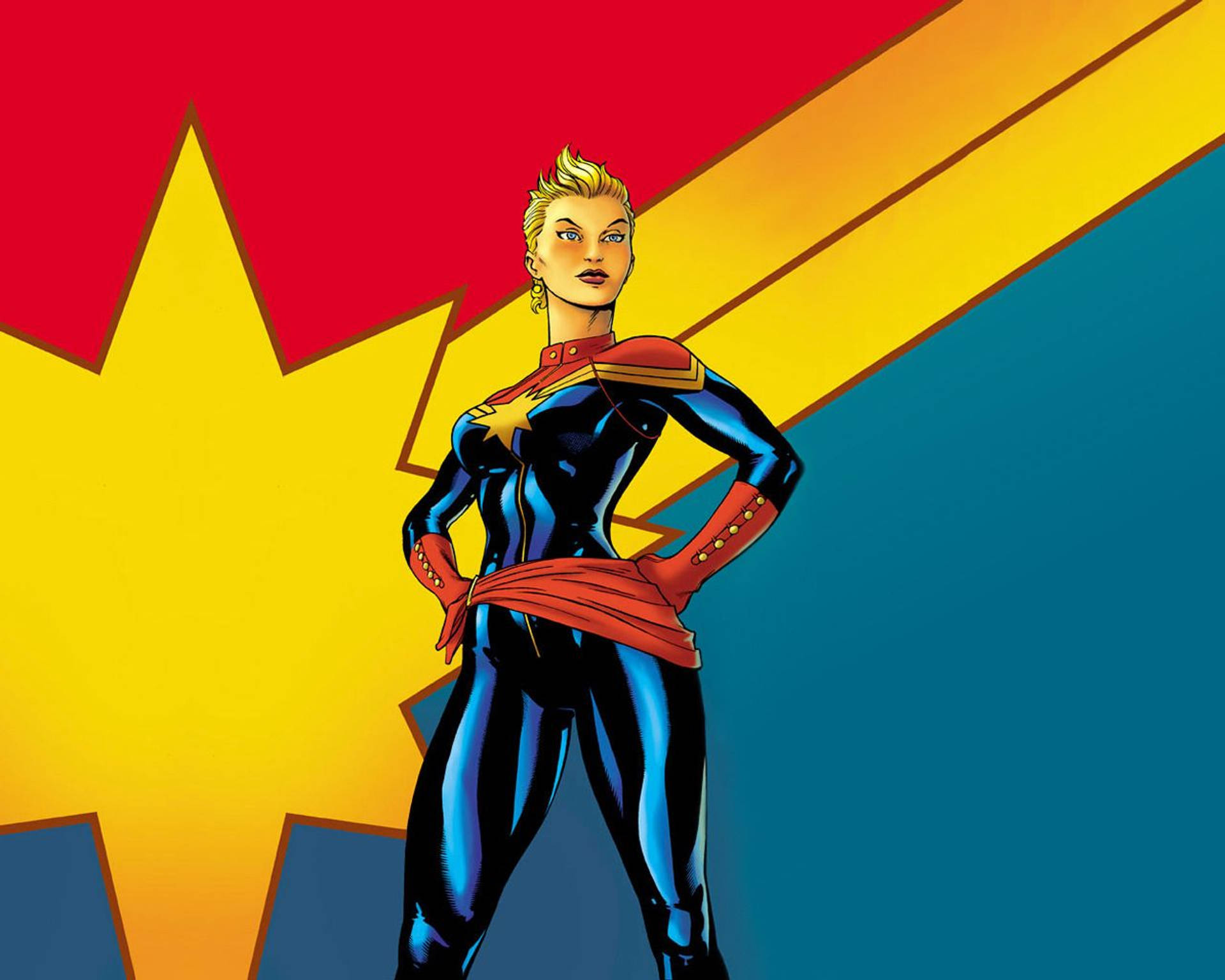 Unstoppable Power Of Captain Marvel And Modern Technology Background