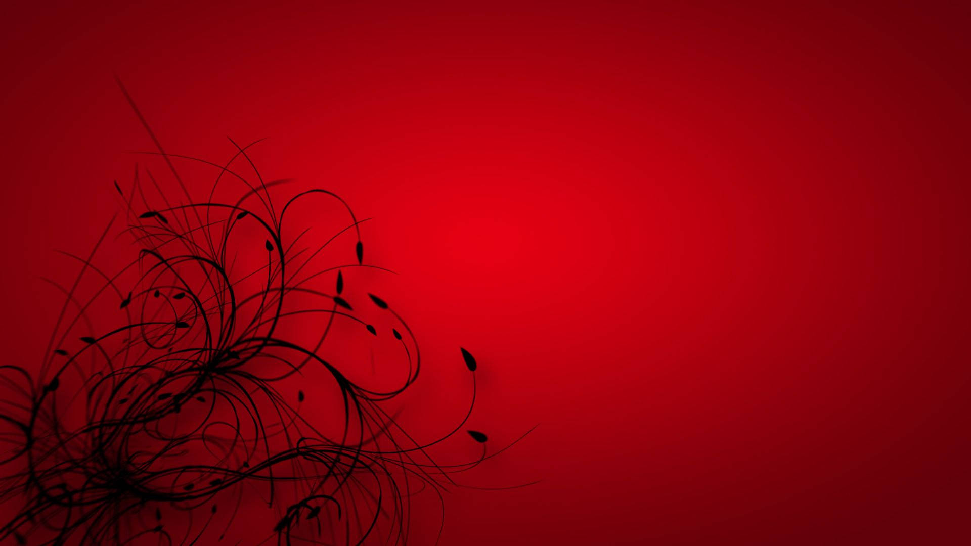 Unusual Red Background With Black Weeds Background