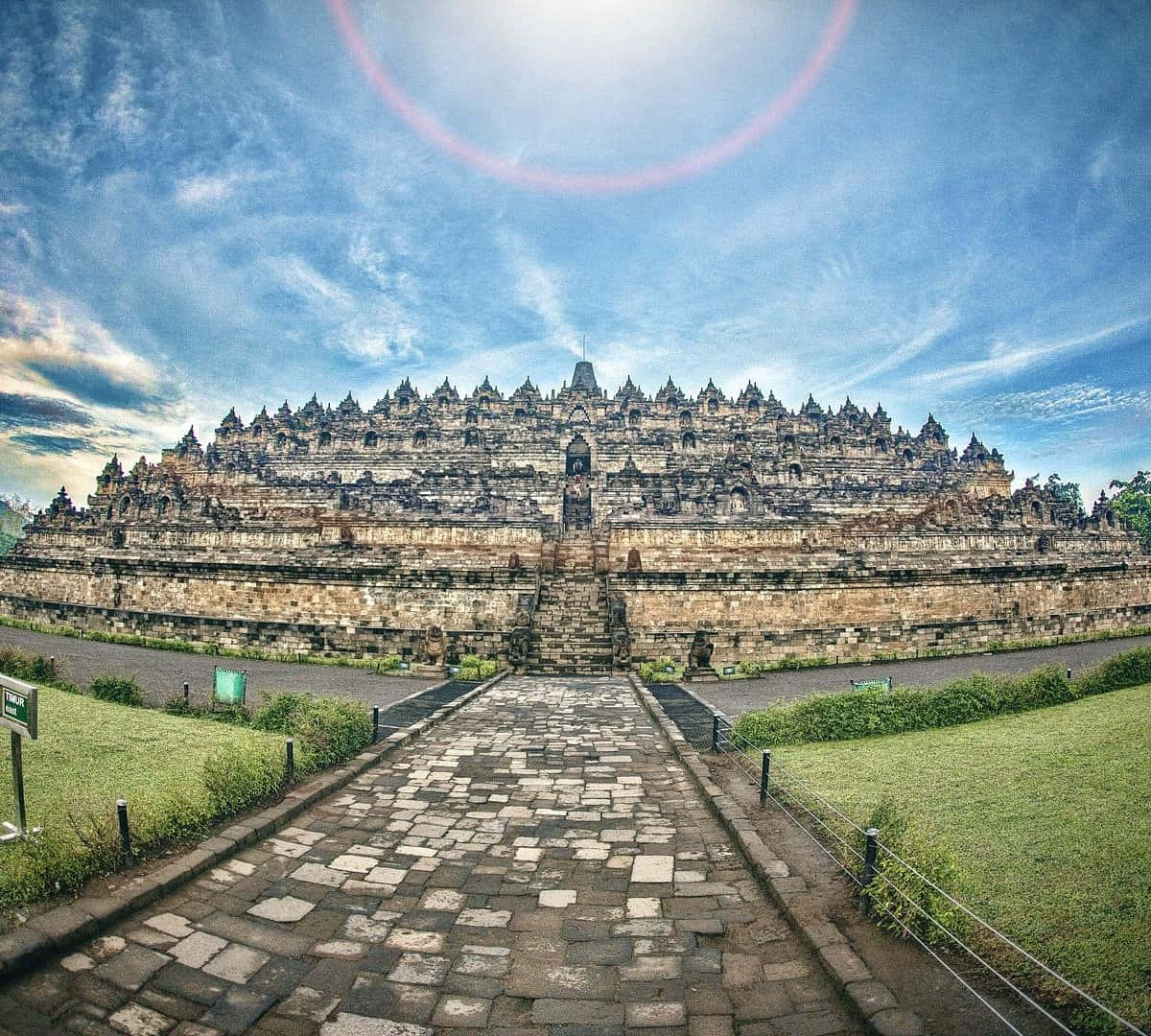 Unveiling Tranquility - Pathway To Borobudur Temple Background