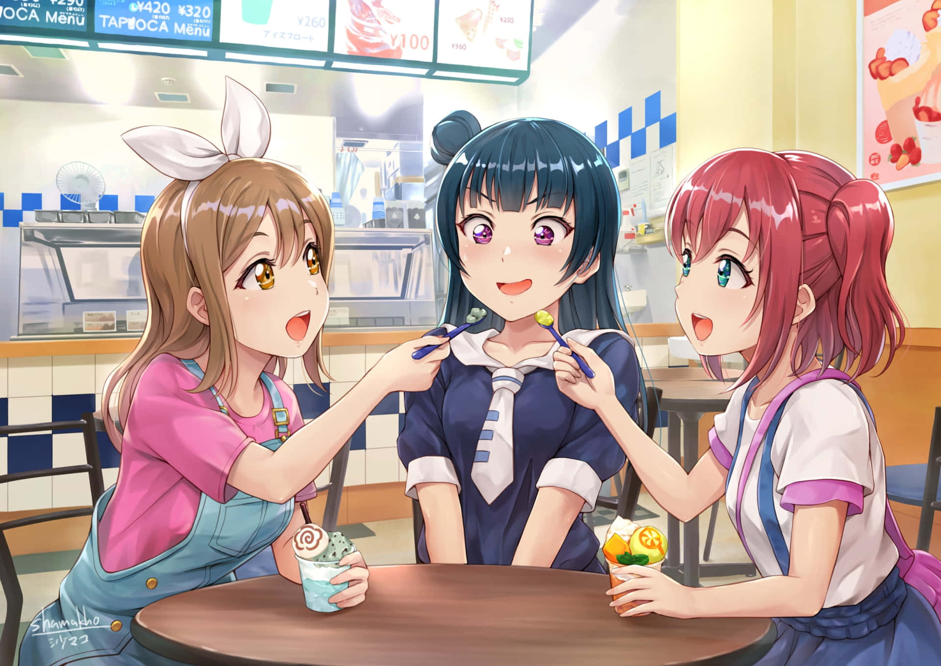 Unwind At The Cafe Anime Background