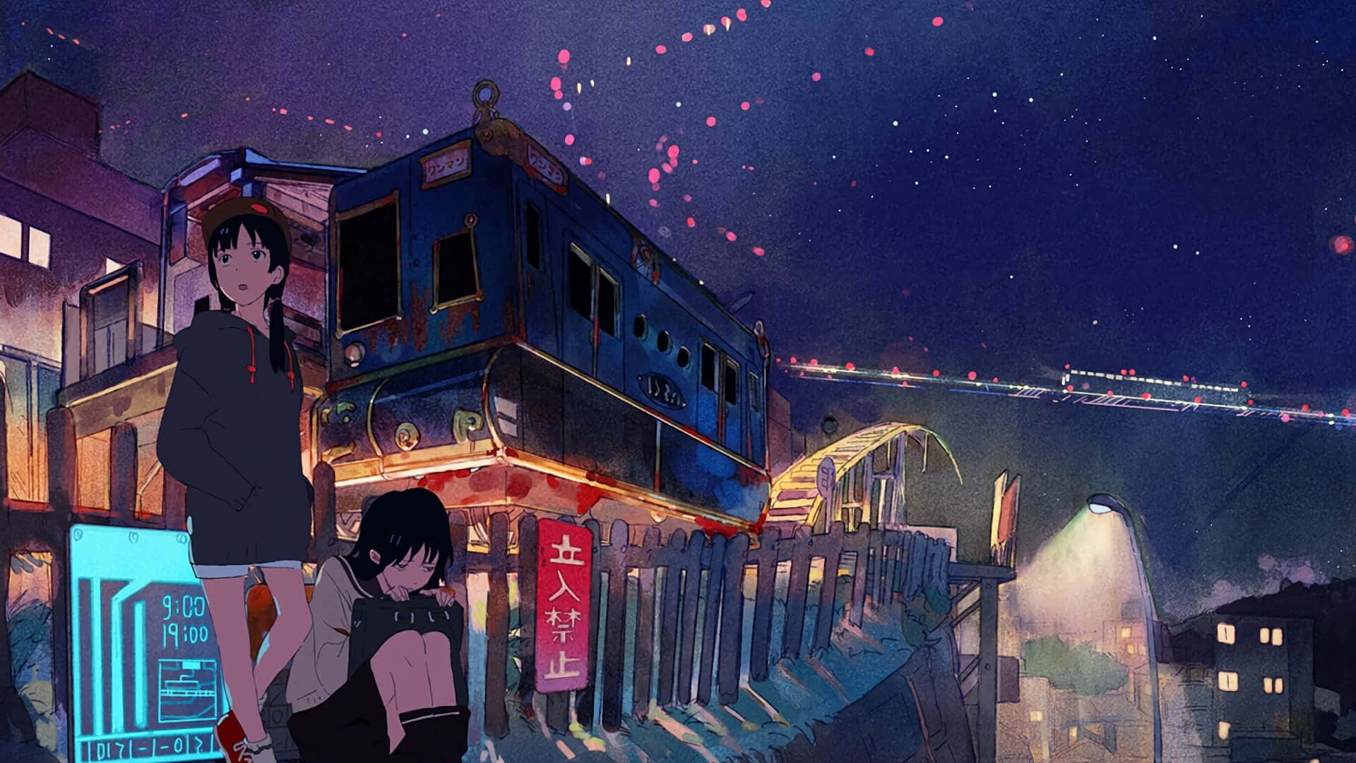 Unwind With Anime Under The Stars Background