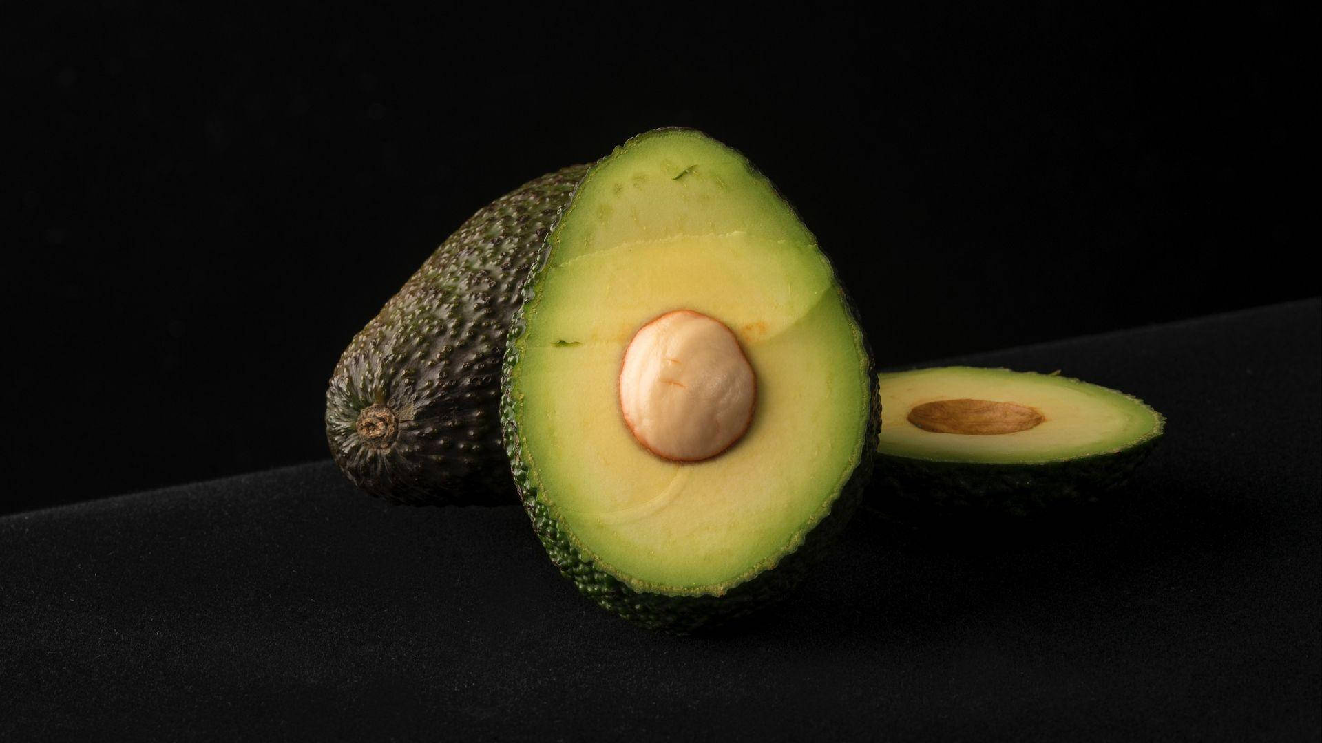 Up-close Look At A Fresh Avocado Slice Background