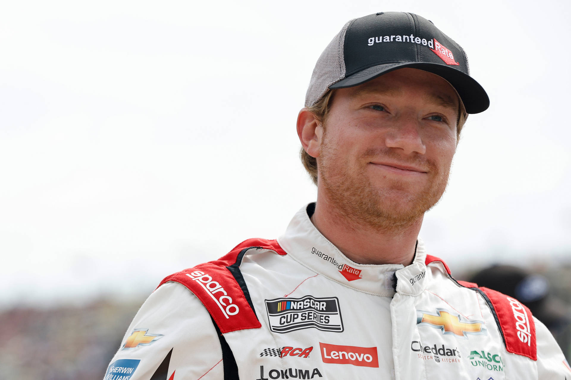 Up-close Look At Nascar Driver Tyler Reddick Flashing A Cheeky Smile