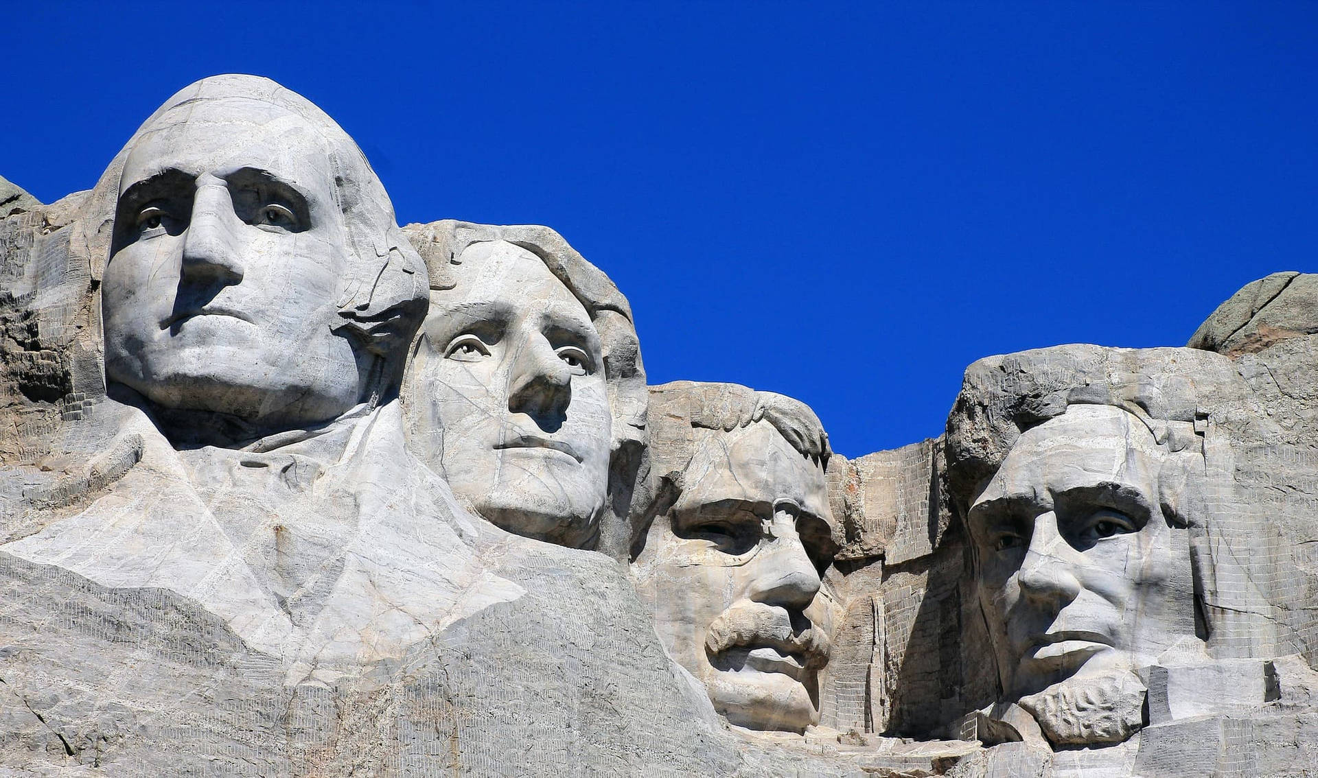 Up Close View Of Majestic Mount Rushmore Background