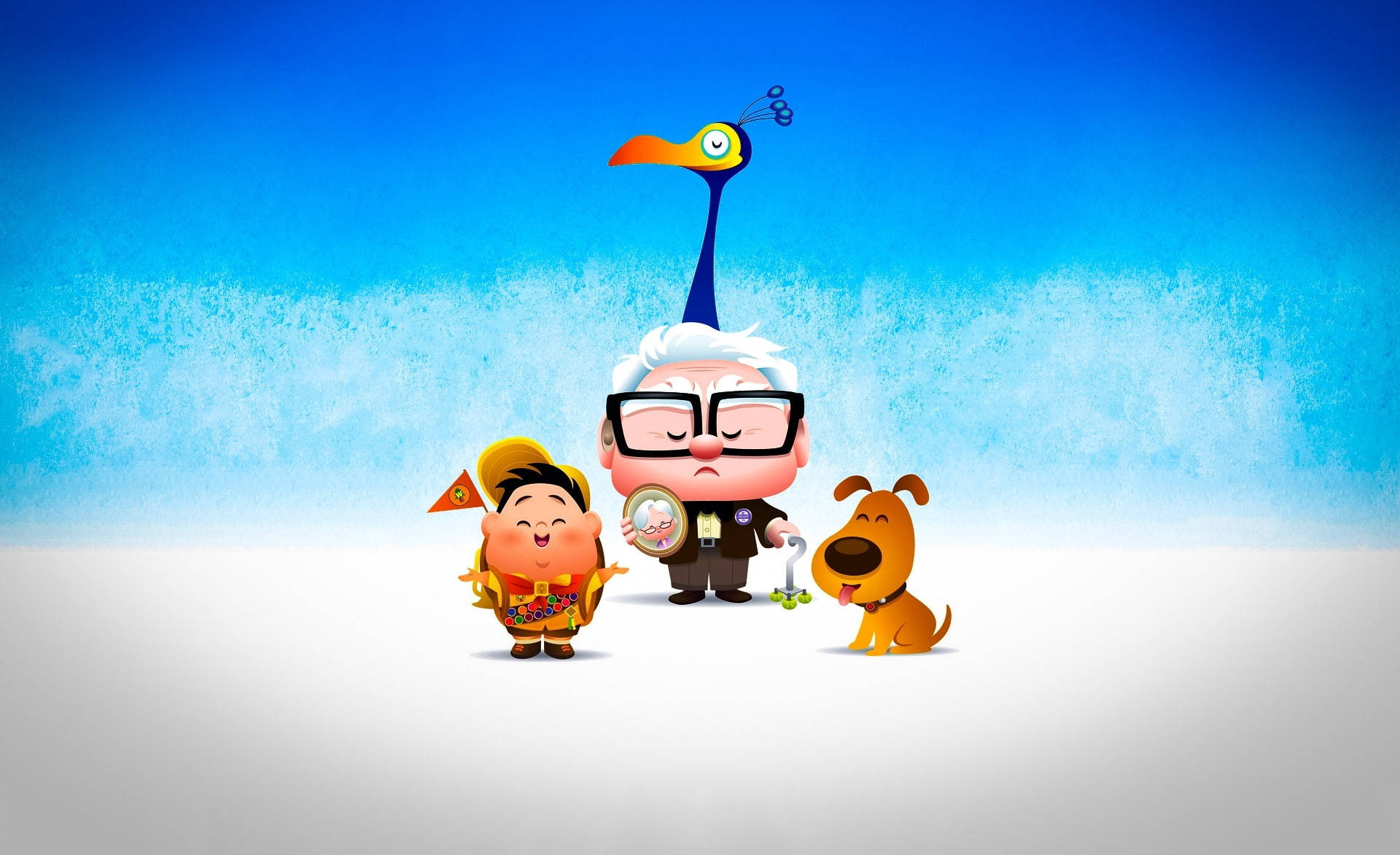 Up Movie Chibi Characters Background
