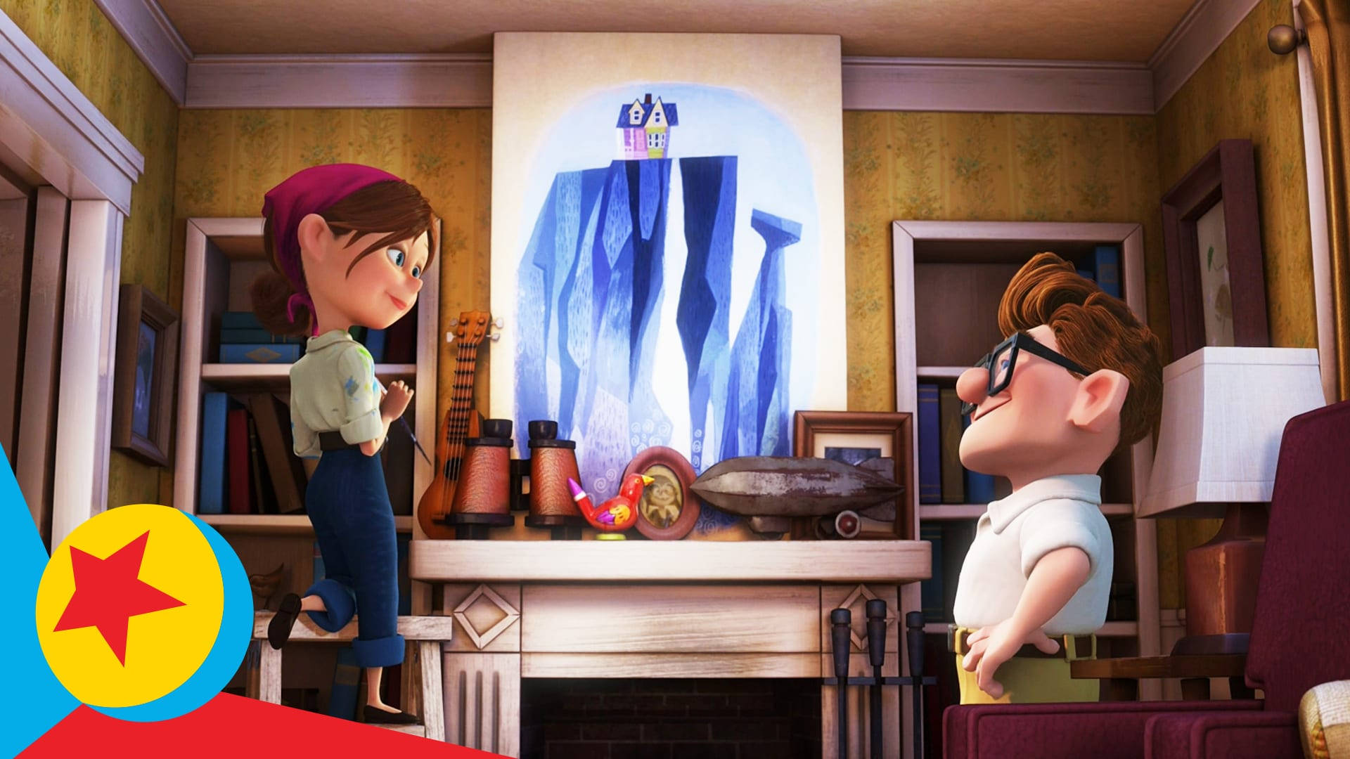 Up Movie House Painting Background