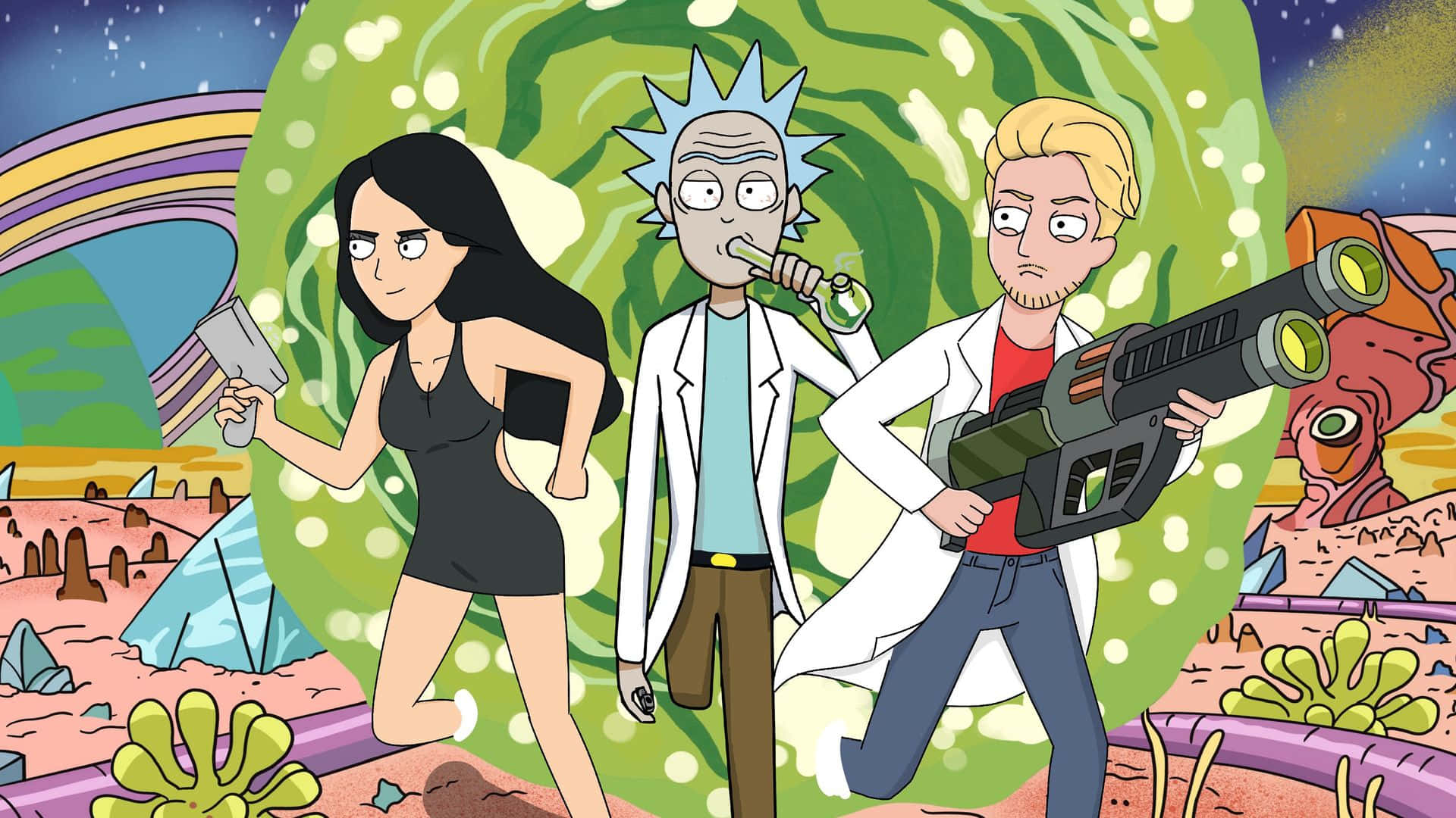 Upgrade Your Computer With A Rick And Morty Laptop Skin Background