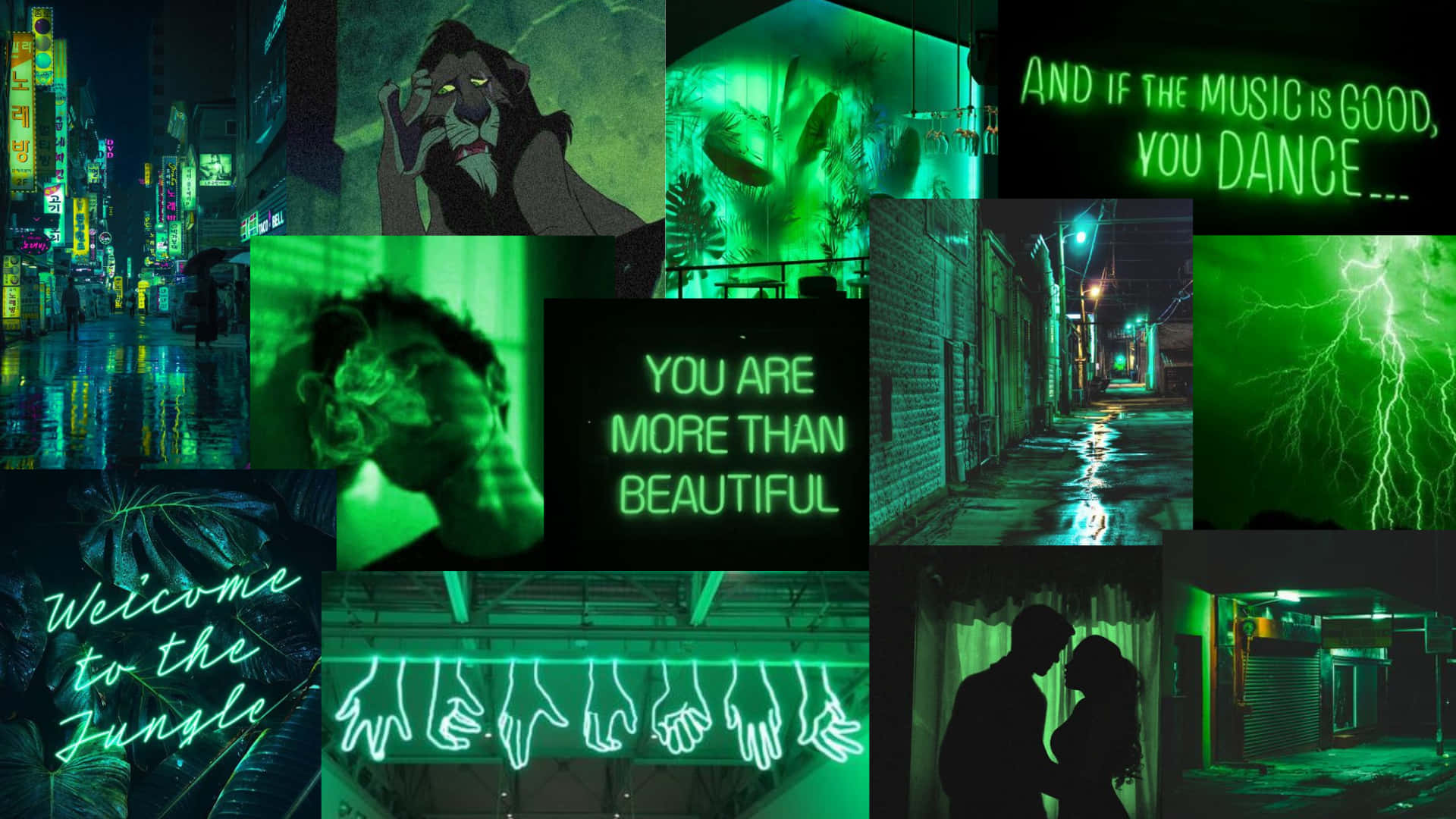 Upgrade Your Desktop To Neon Green Aesthetic Background