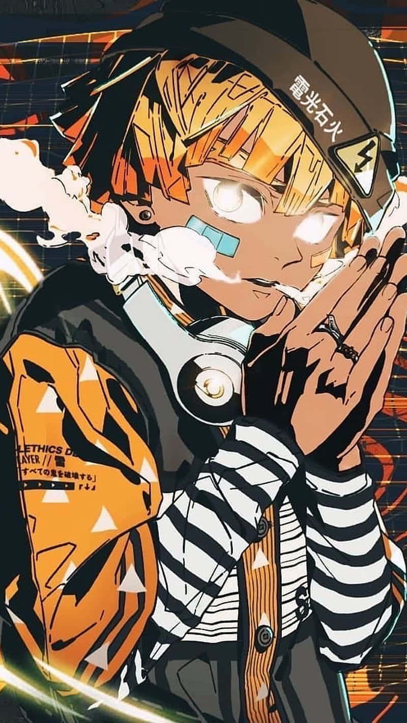 Upgrade Your Style With The Unique Design Of The Zenitsu Phone Background