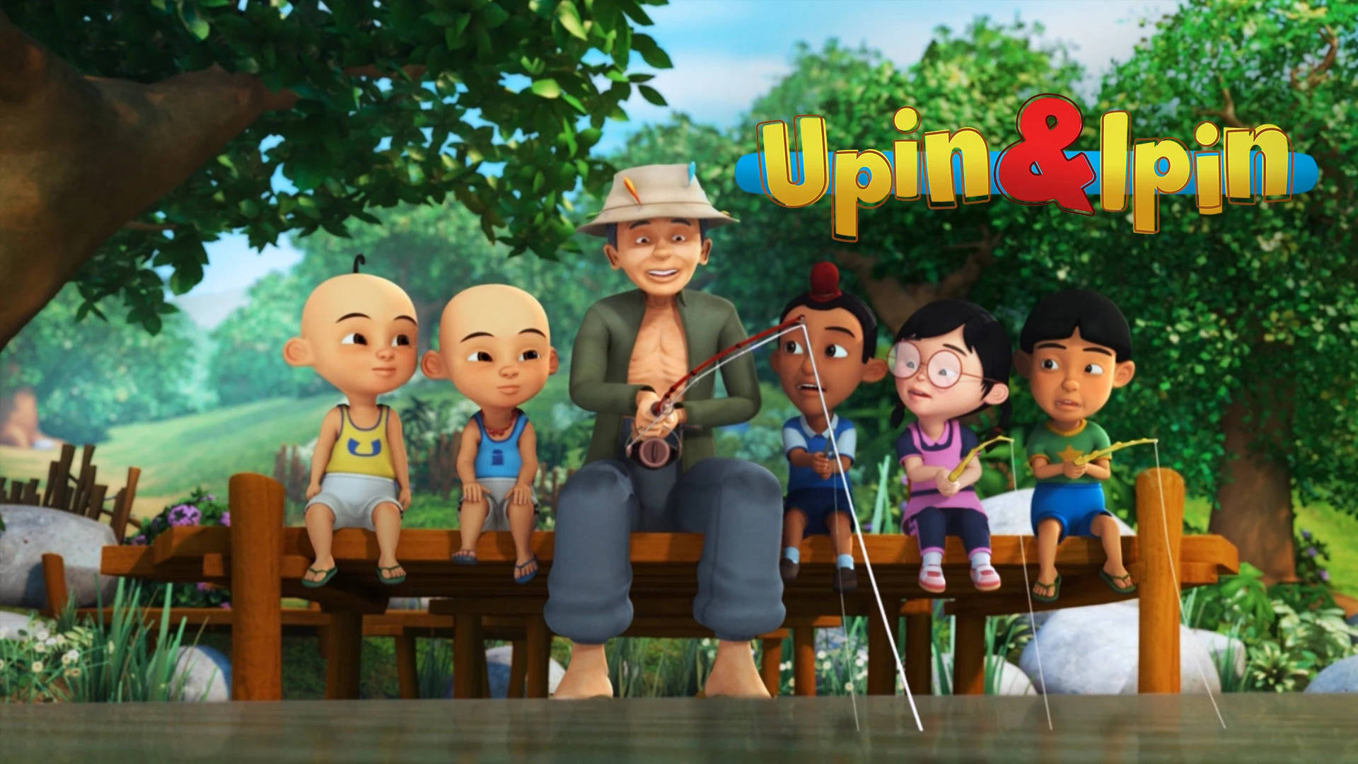 Upin Ipin Fishing With Tok Dalang