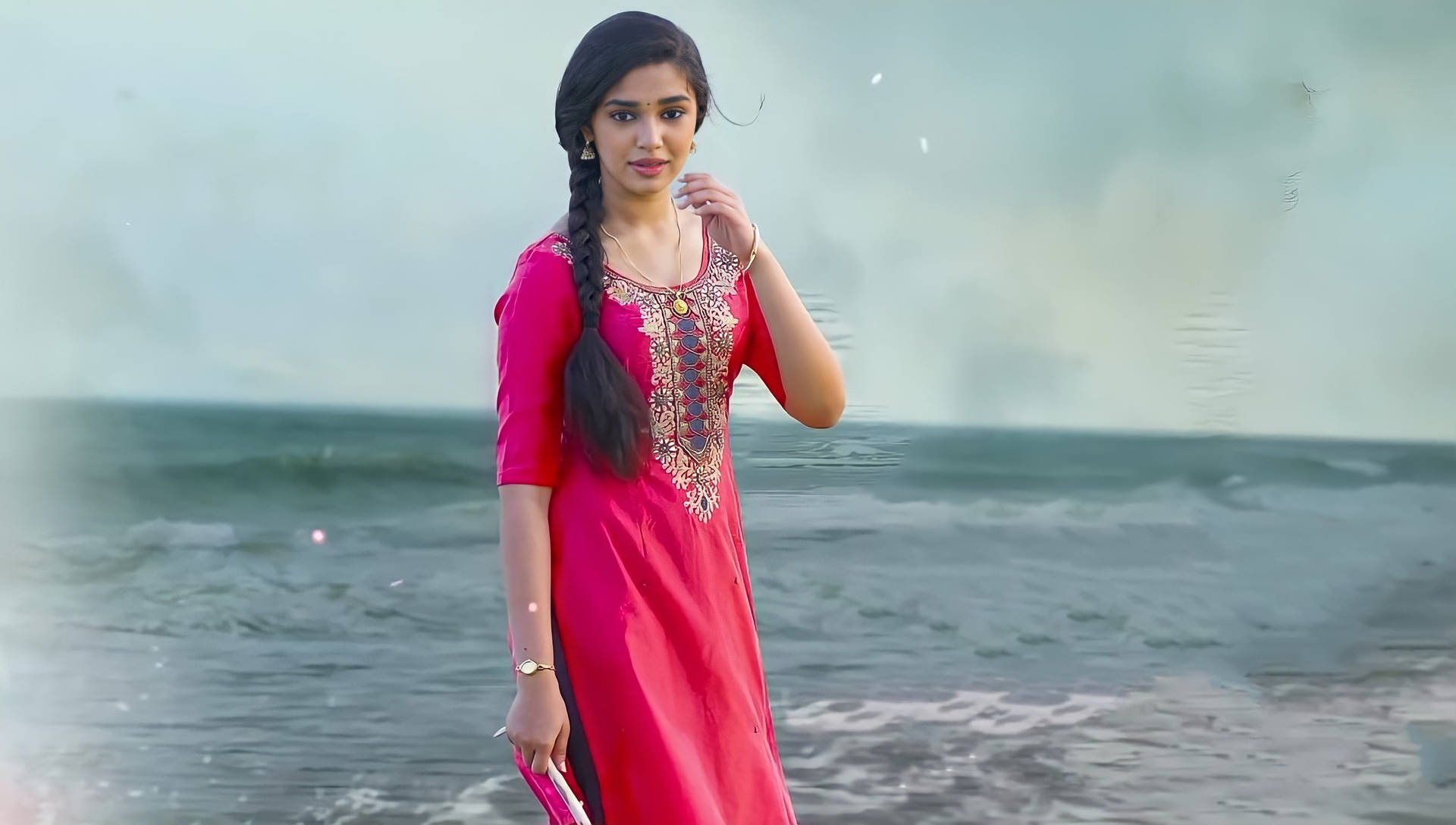 Uppena Pretty Sangeetha Pink Salwar Suit Background