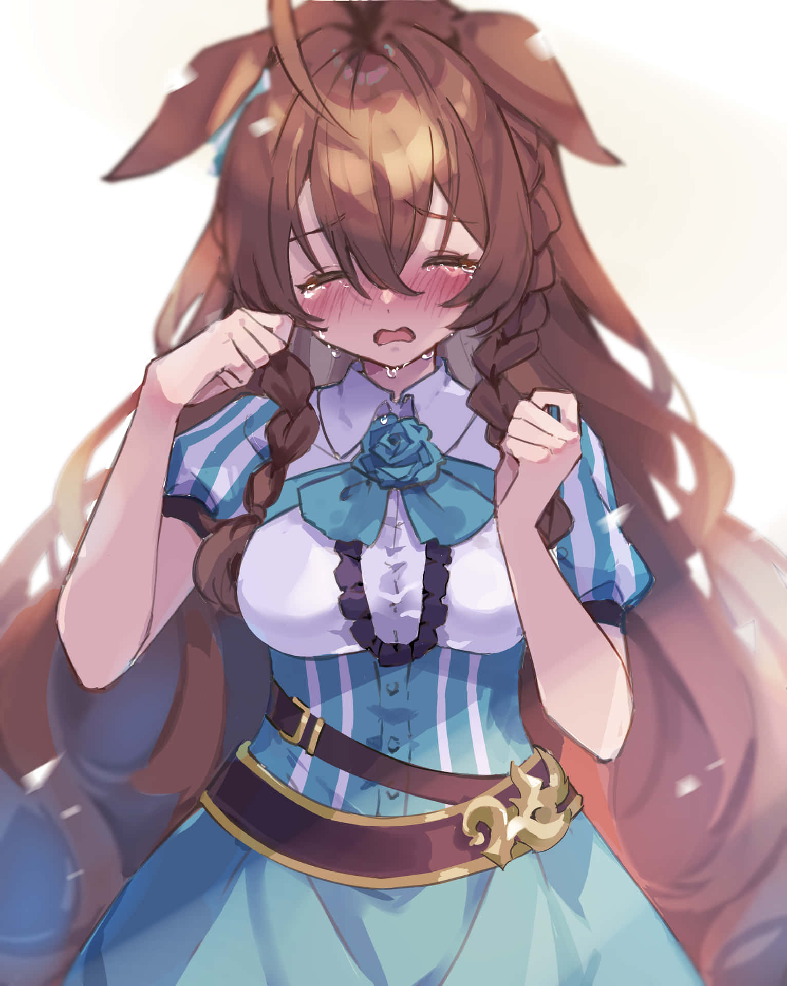 Upset Anime Girl Whining Background