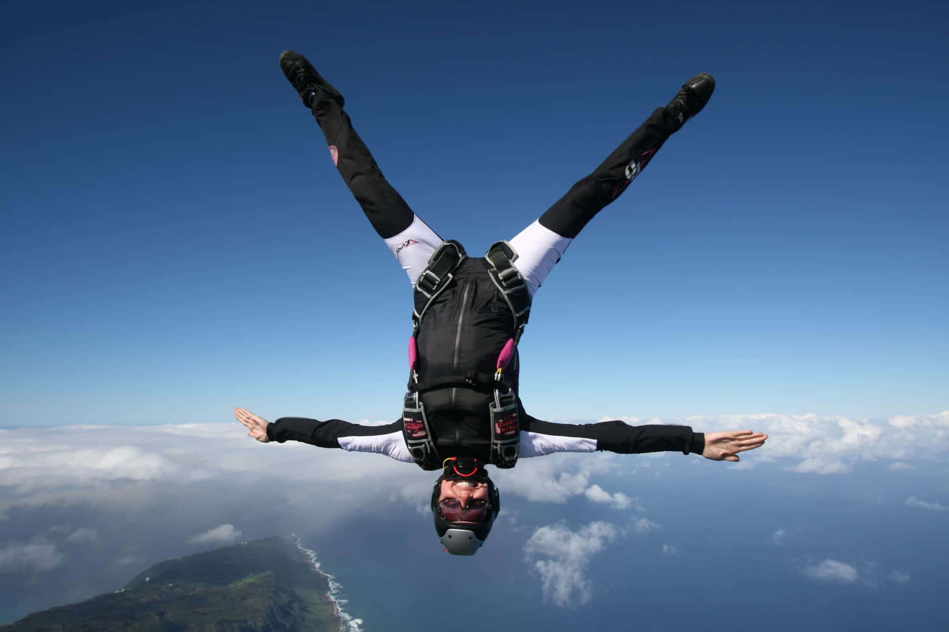 Upside Down Eagle Spread Skydiving Background