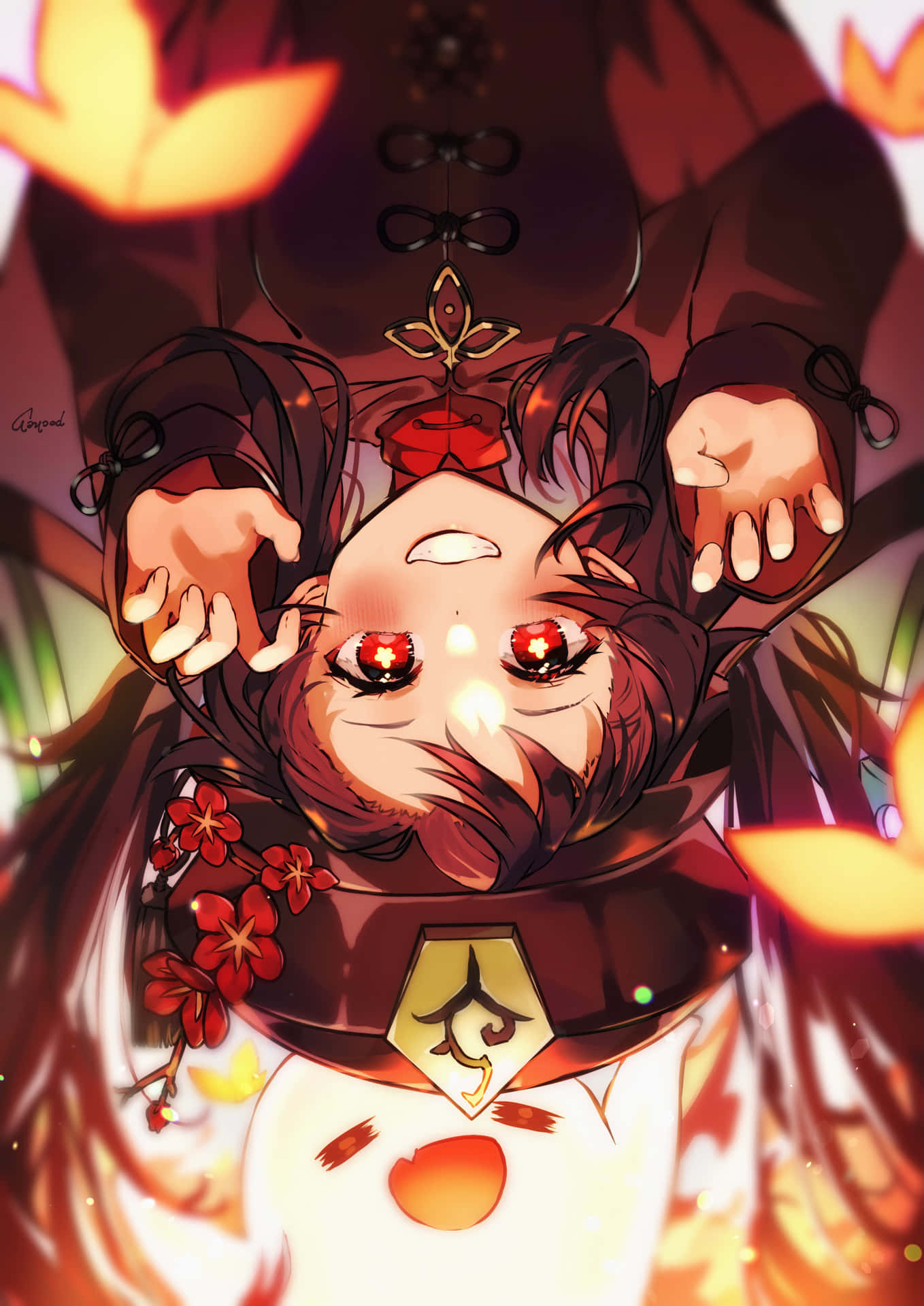Upside Down Hu Tao Pfp Background