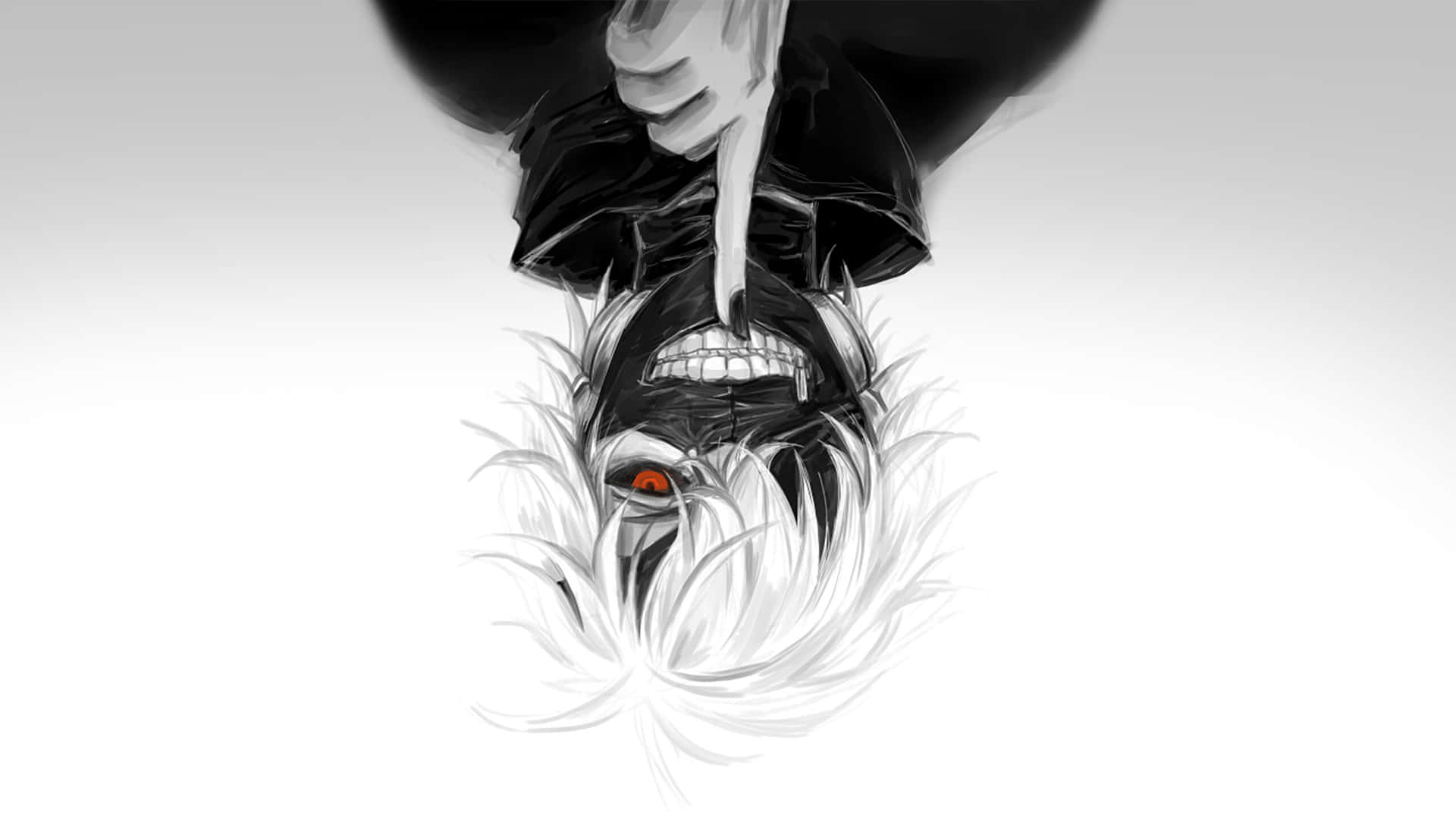 Upside Down Kaneki In Black And White Anime Pfp Background