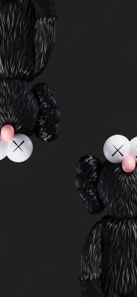 Upside Down Kaws Black And White Background