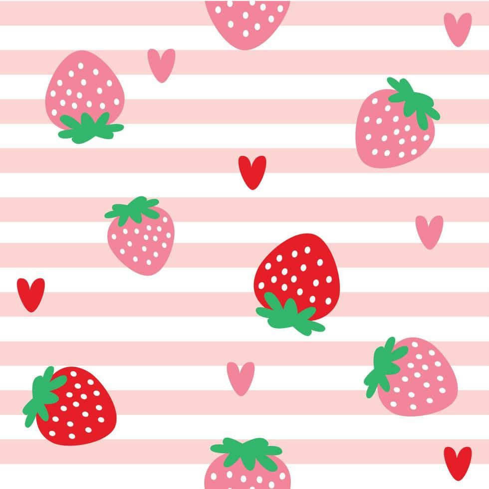 Upside Down Pastel Cute Strawberry Background