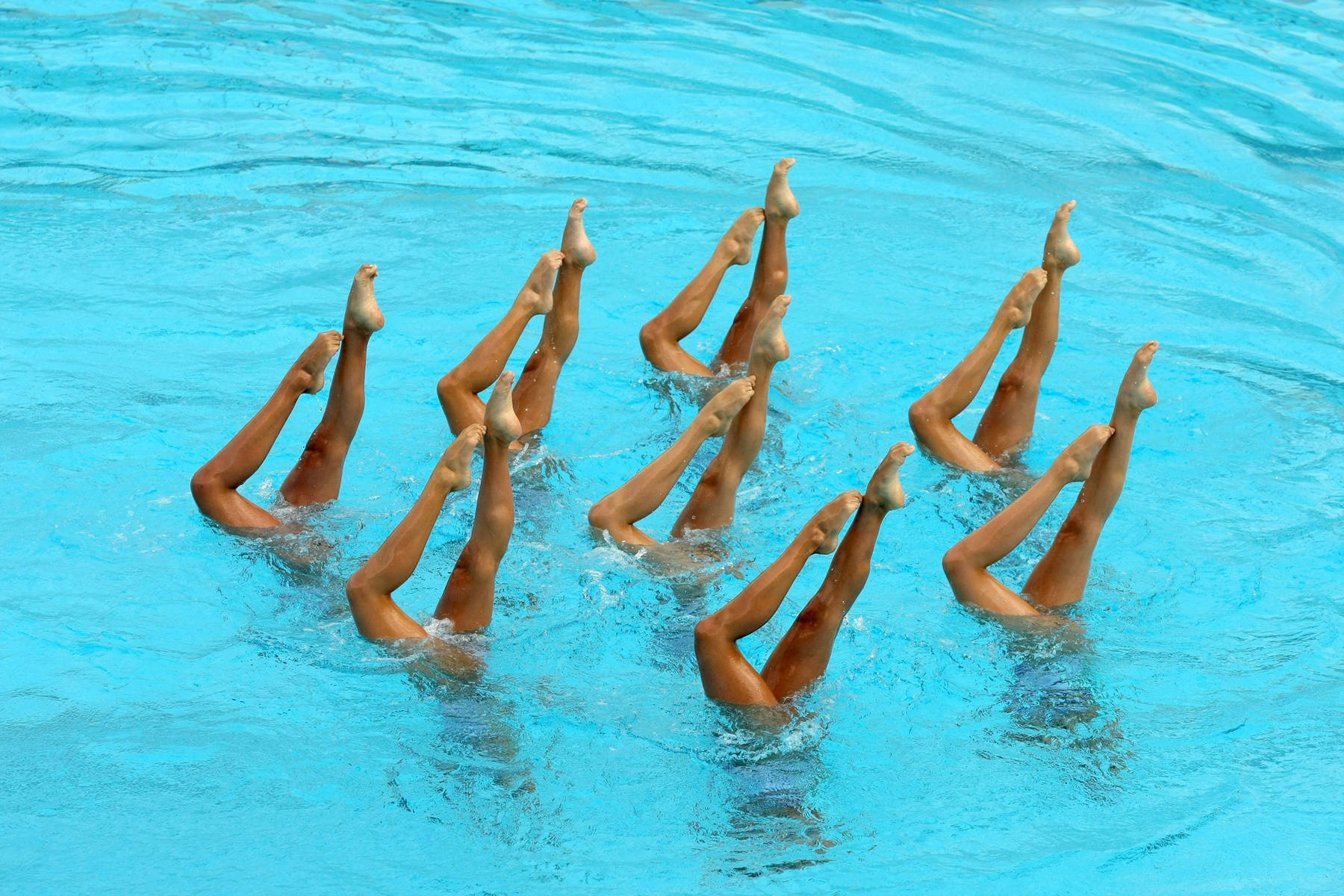 Upside Down Posture Synchronized Swimming Background