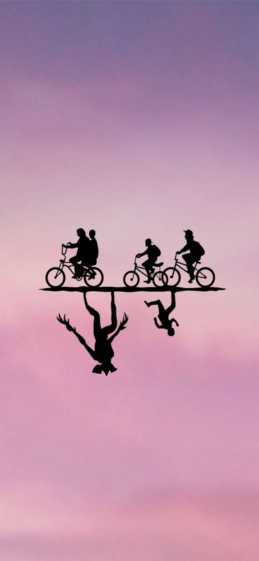 Upside Down Silhouette Stranger Things Phone Background