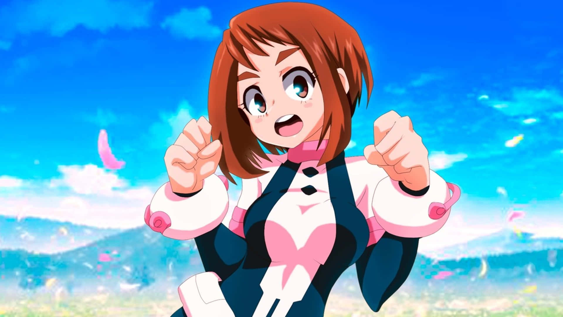 Uraraka Aesthetic Blue Sky Background