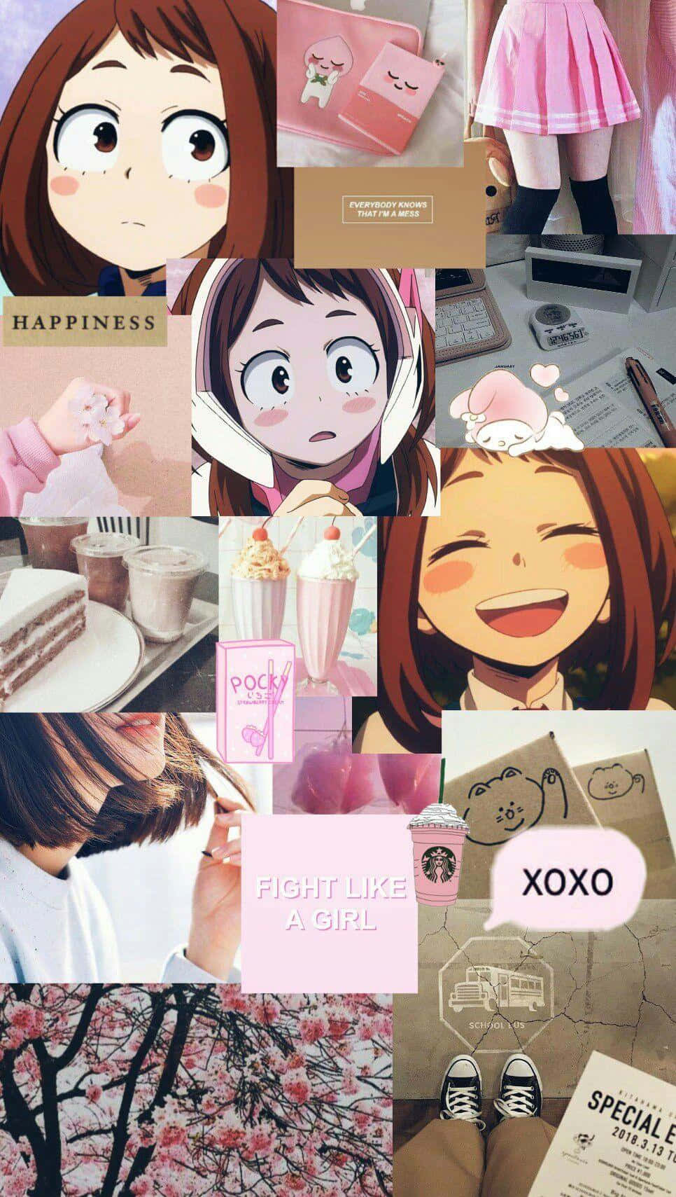 Uraraka Aesthetic Collage Cell Phone