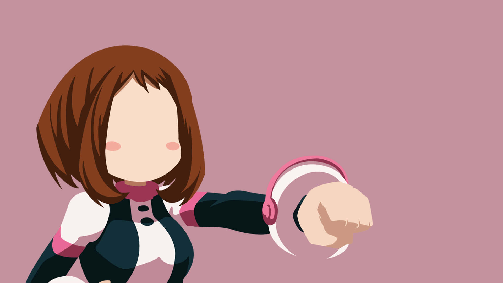 Uraraka Aesthetic Fist Bump Background