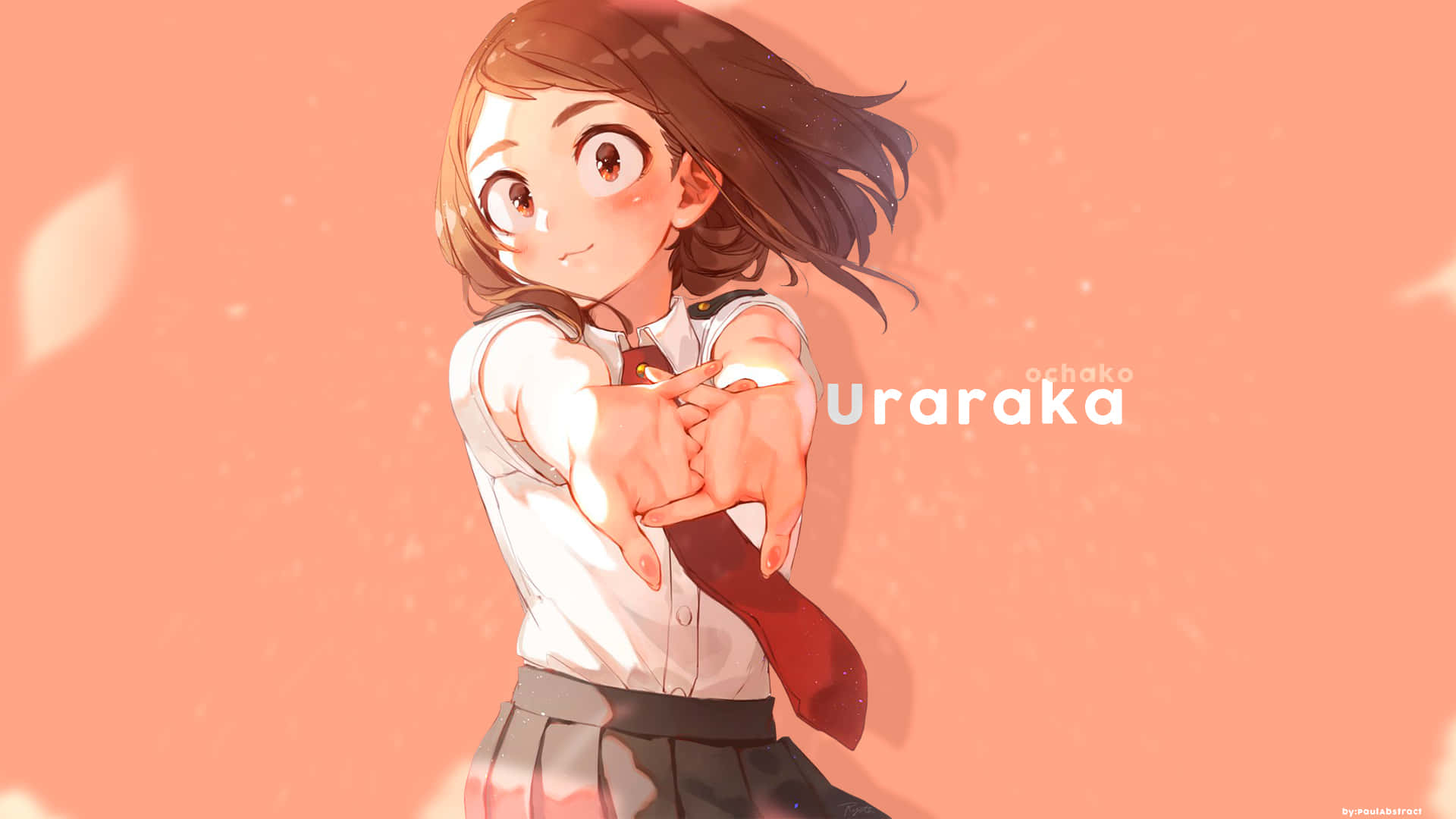 Uraraka Aesthetic School Uniform Background