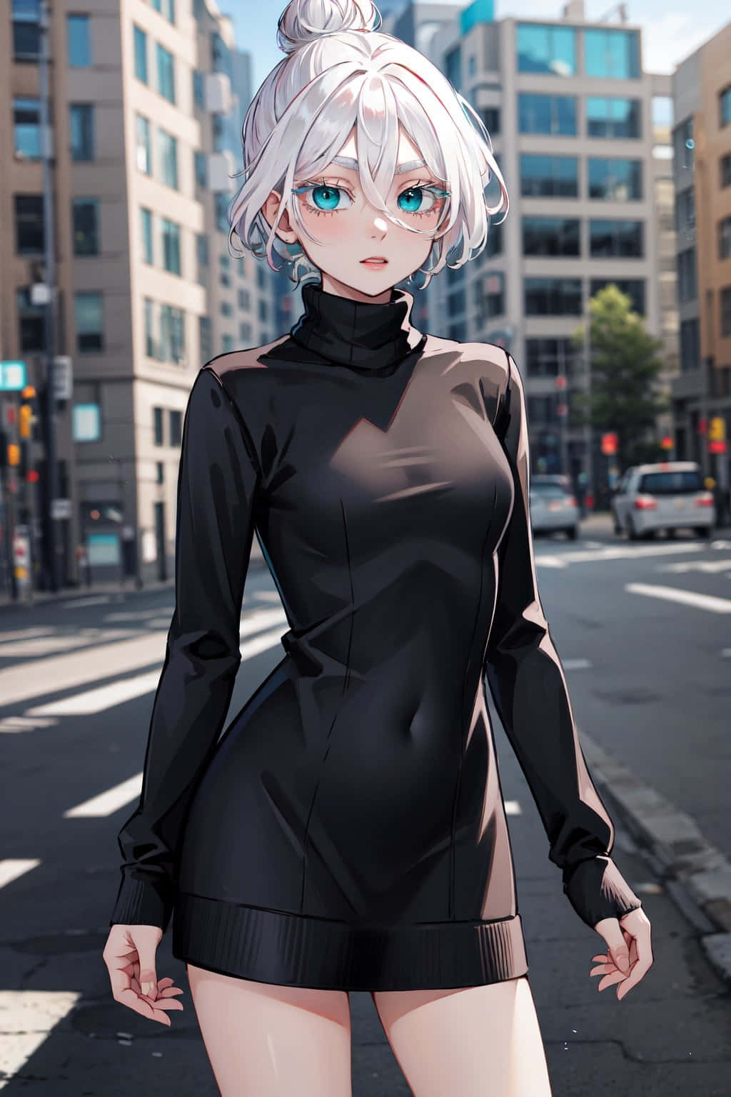 Urban Anime Girl Street Scene