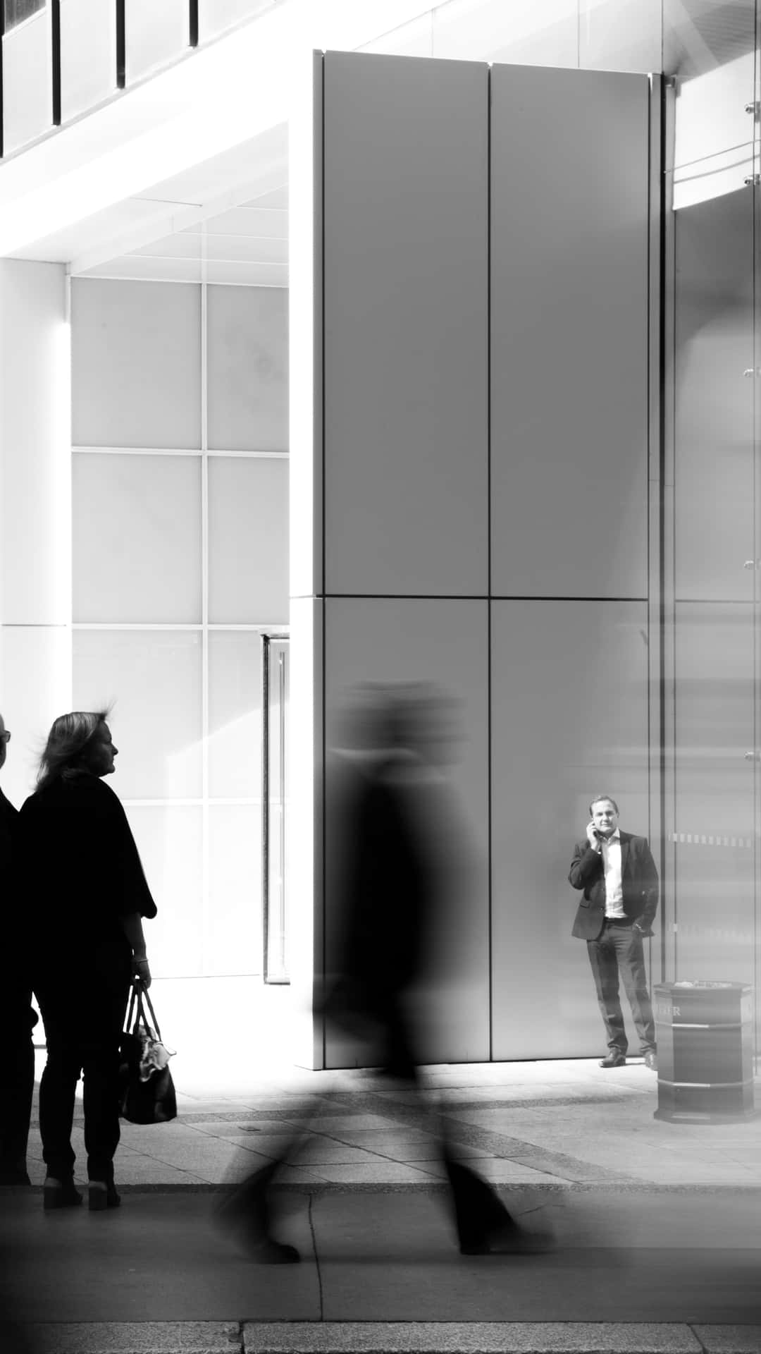 Urban Businessman Phone Call Monochrome.jpg Background