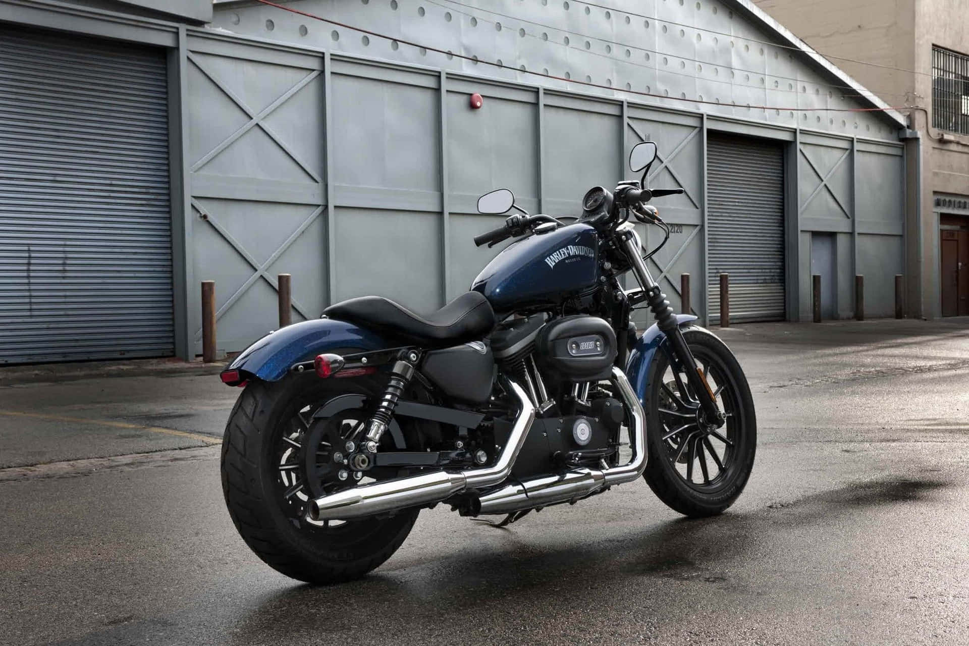Urban Harley Davidson Motorcycle Background
