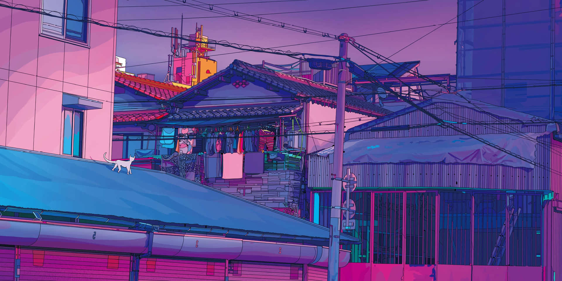 Urban Landscape In Lo-fi Aesthetic Background