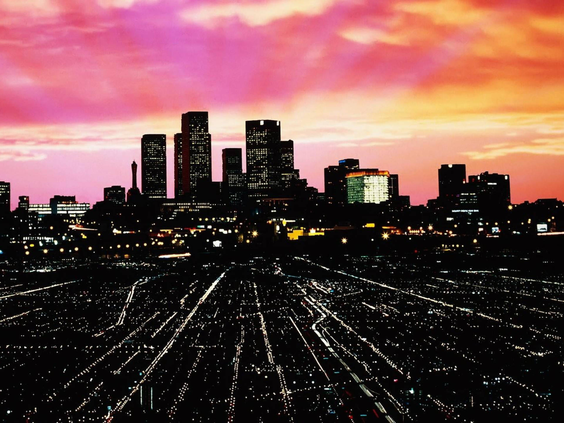 Urban Los Angeles Sunset Background