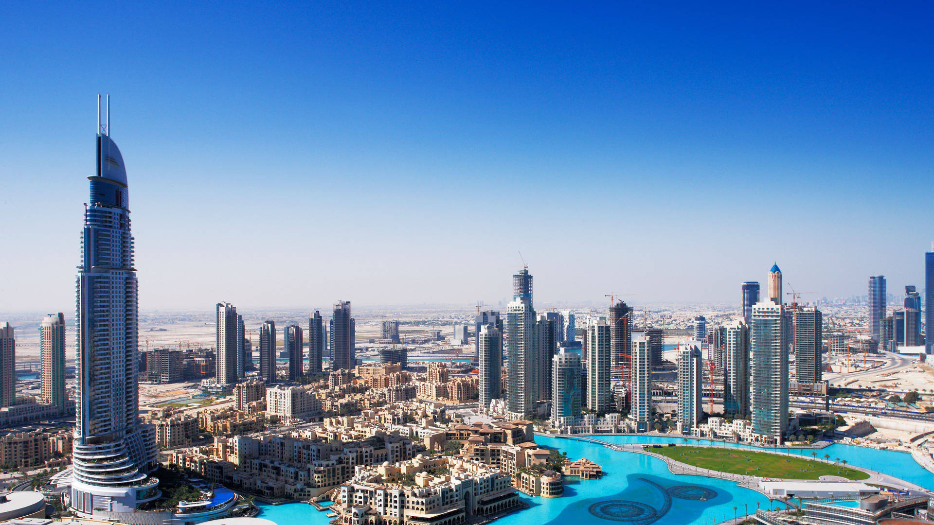 Urbanscape Under Blue Sky, Dubai 4k Background