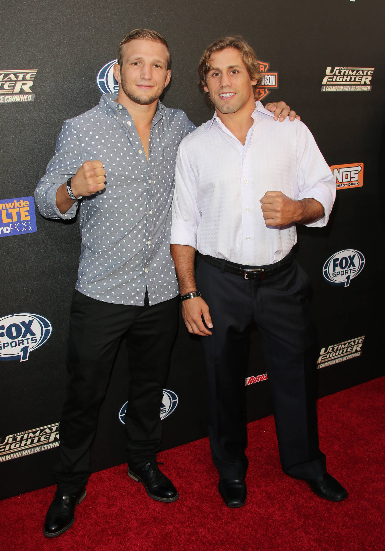 Urijah Faber And Tj Dillashaw During A Mixed Martial Arts Event.