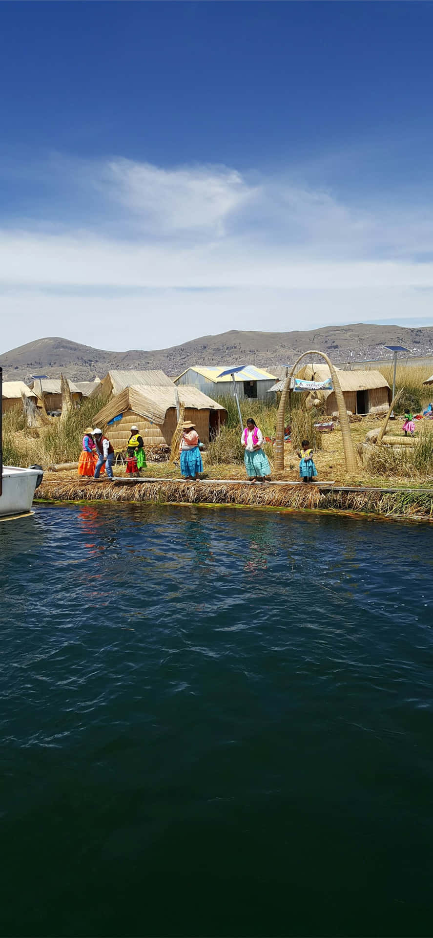 Uros Floating Islands Lake Titicaca Background