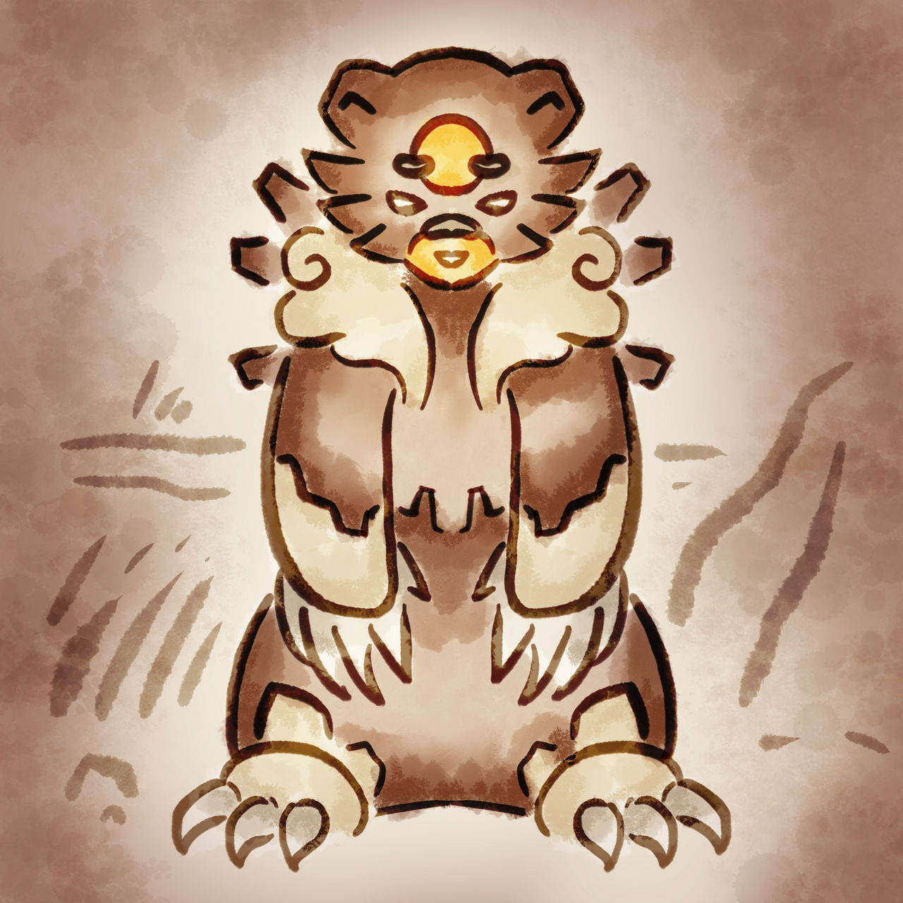 Ursaluna Pokémon Brown Artwork Background