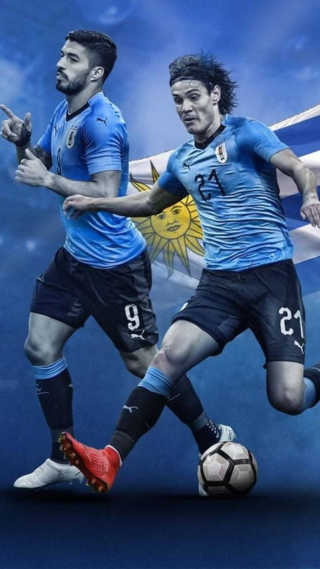 Uruguay Duo Football Superstar Background