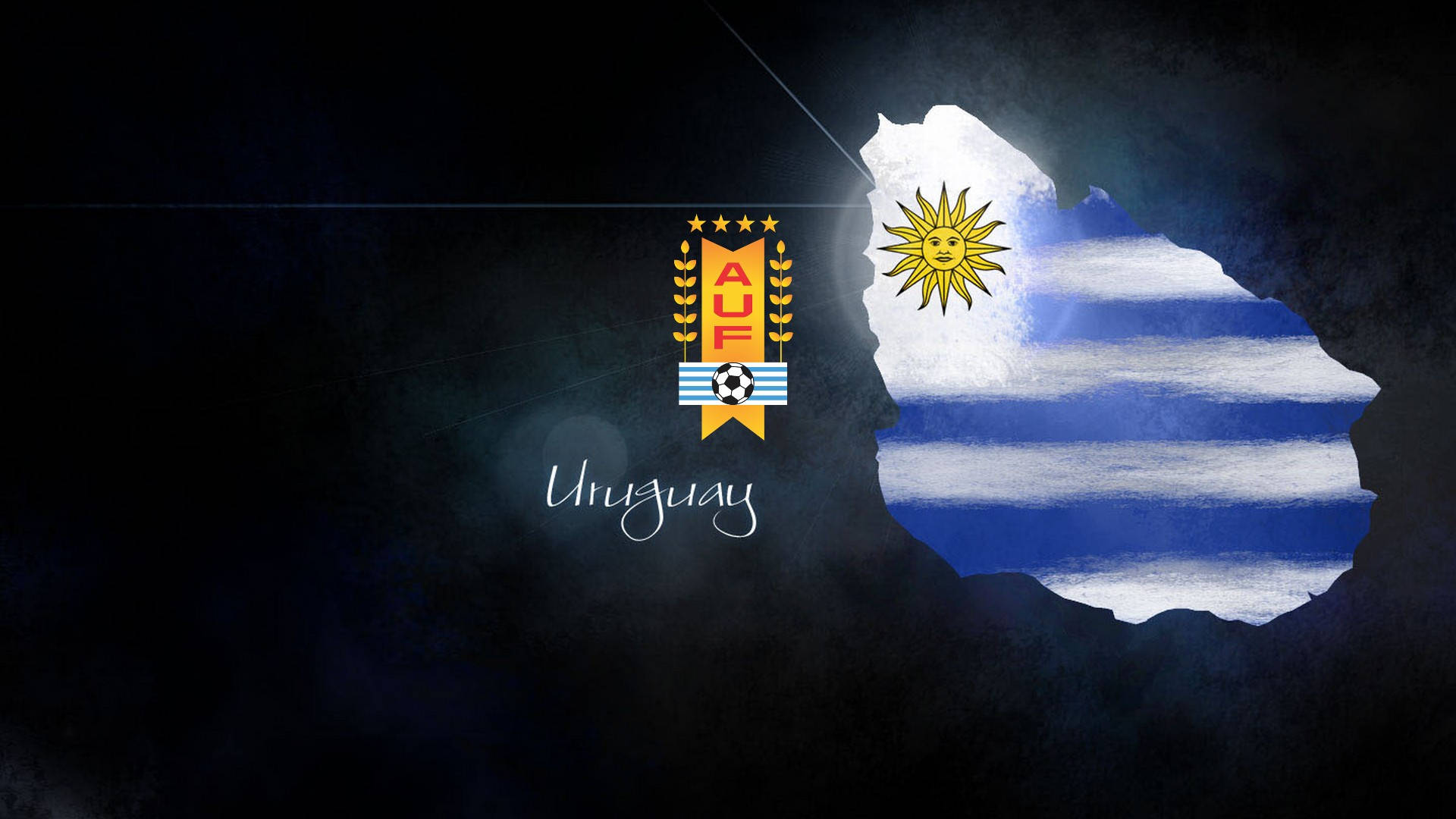 Uruguay Flag And Continent Background