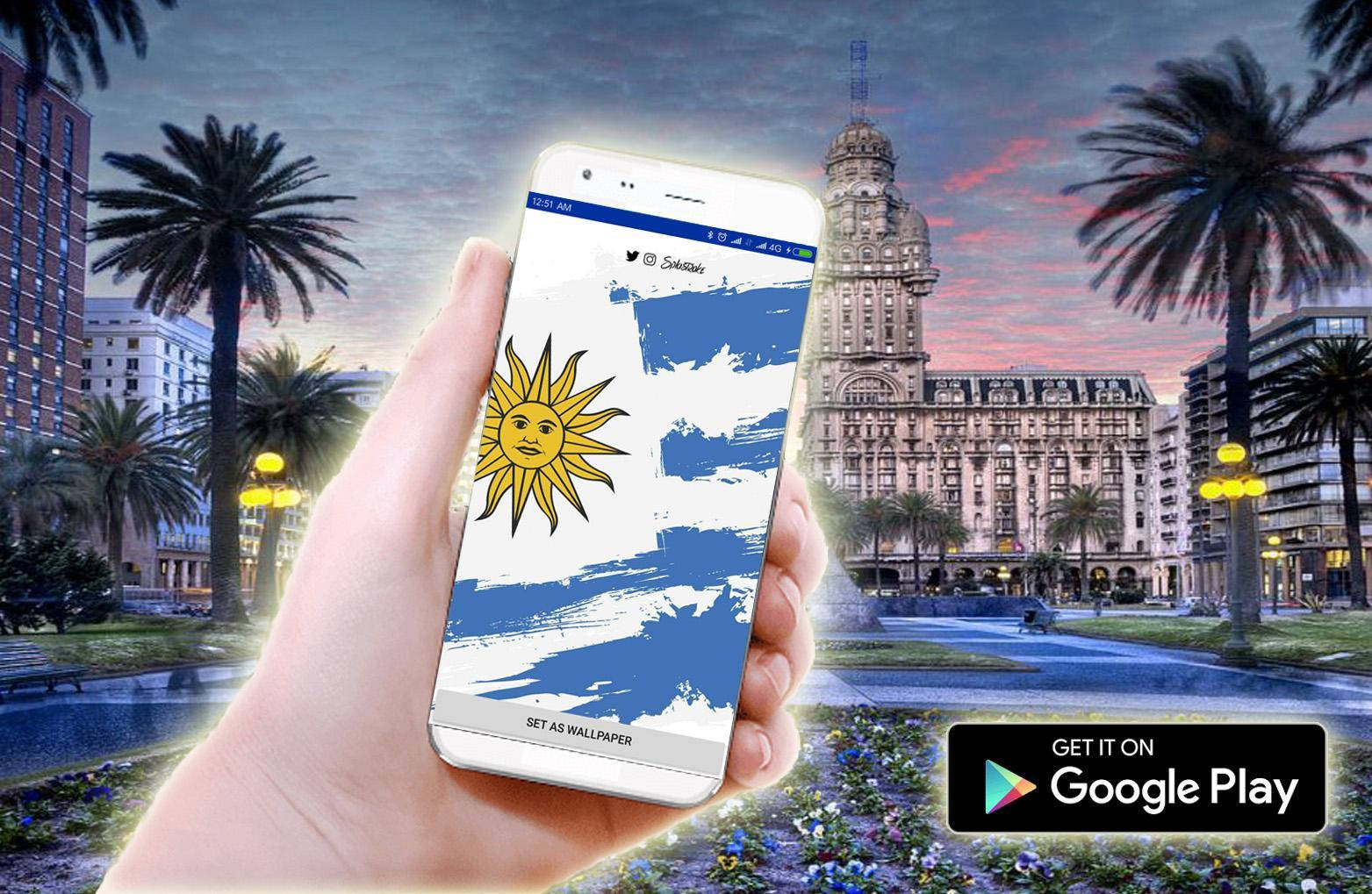 Uruguay Flag Cellphone Screen Background