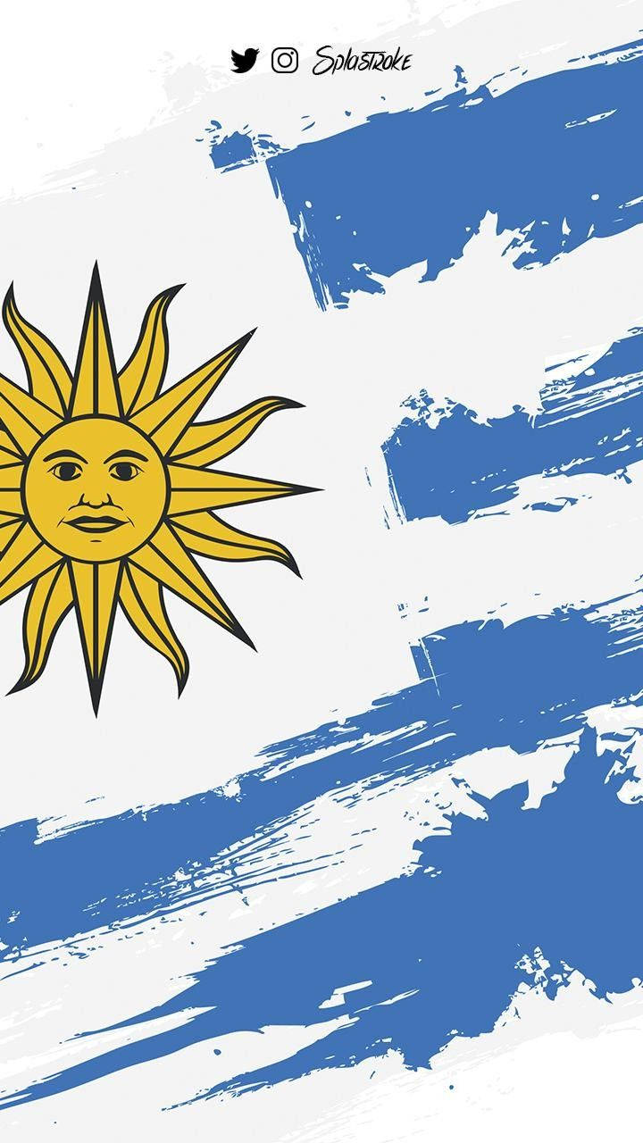 Uruguay Flag Digital Art Background