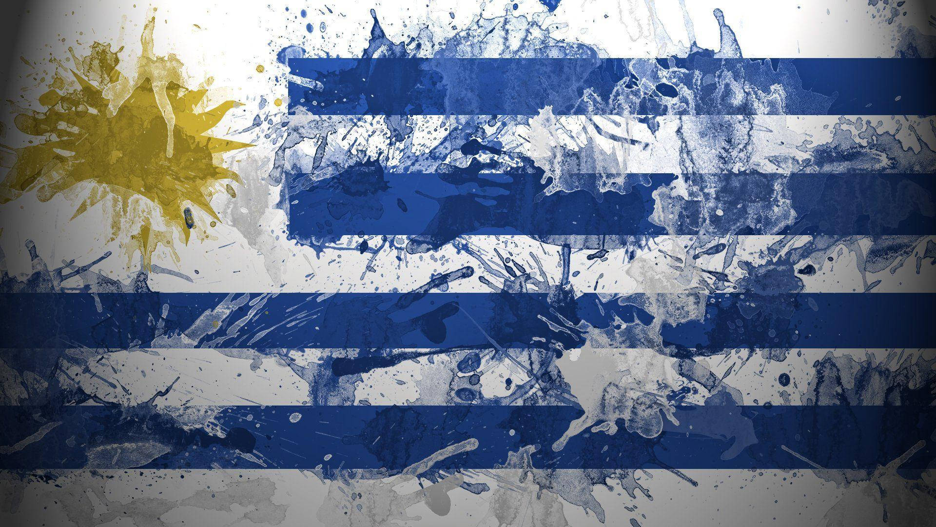 Uruguay Flag Splash Art Background