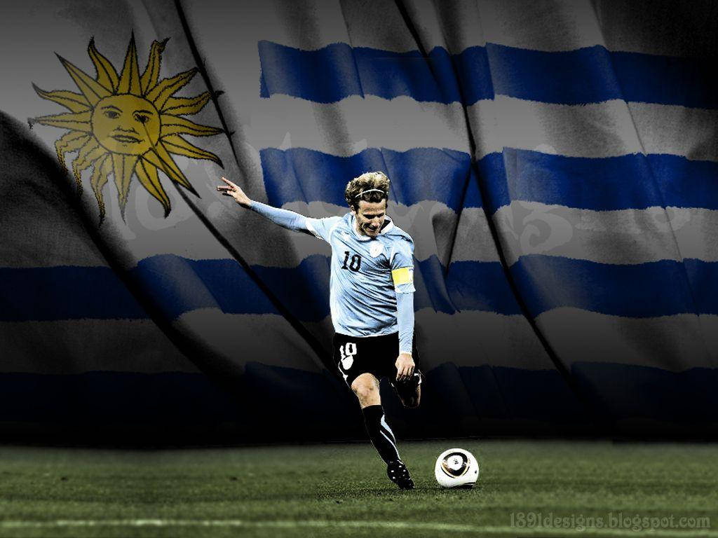 Uruguay National Football Team Diego Forlán Flag Background