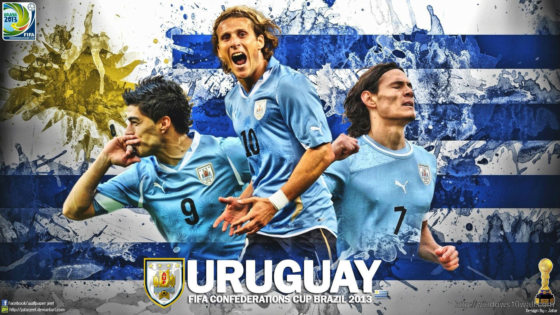 Uruguay Team In Fifa Cup Brazil Background